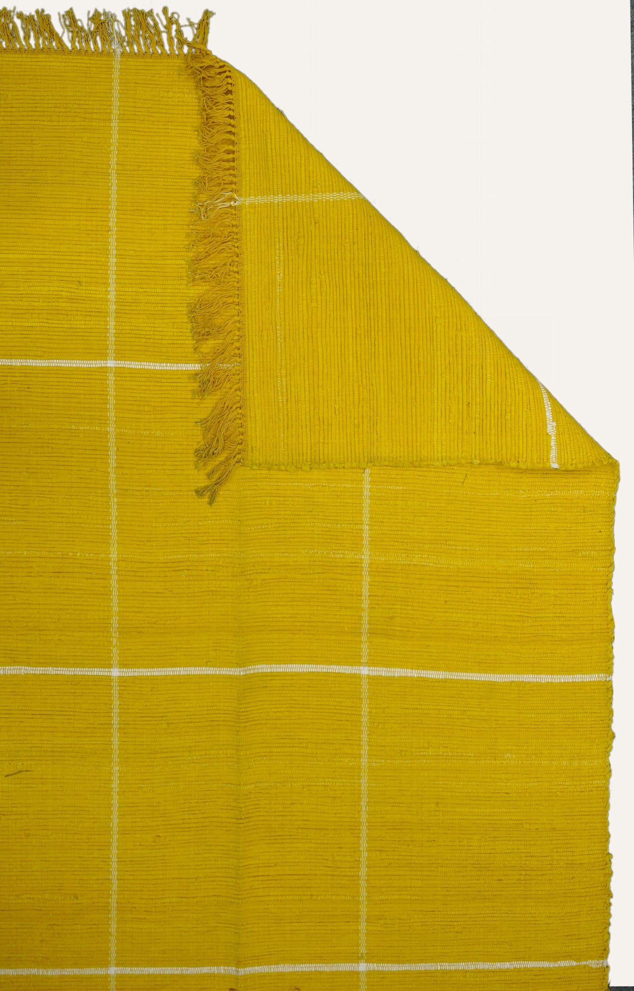 Musturd Cotton Rug with Tassels