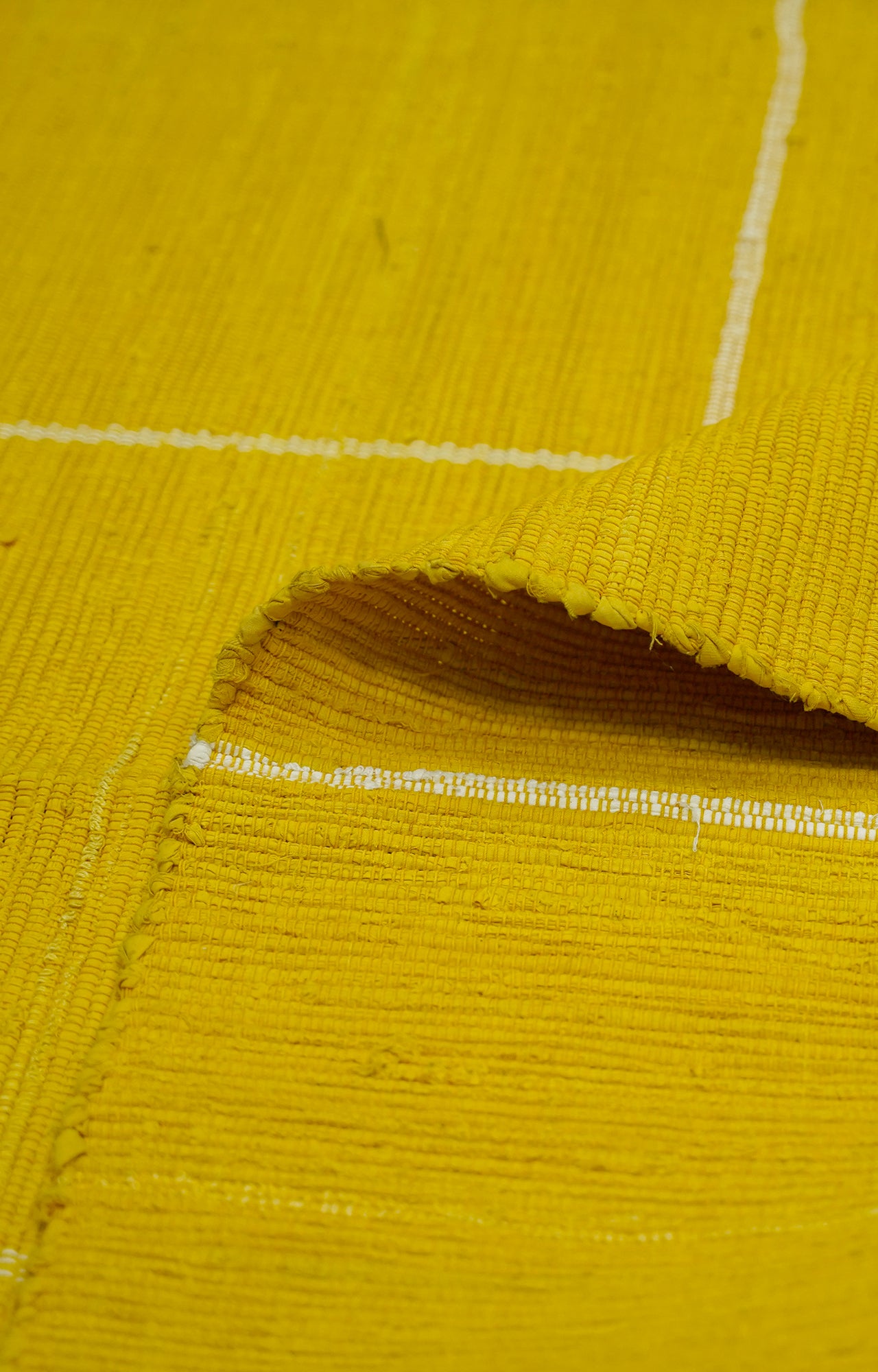 Musturd Cotton Rug with Tassels