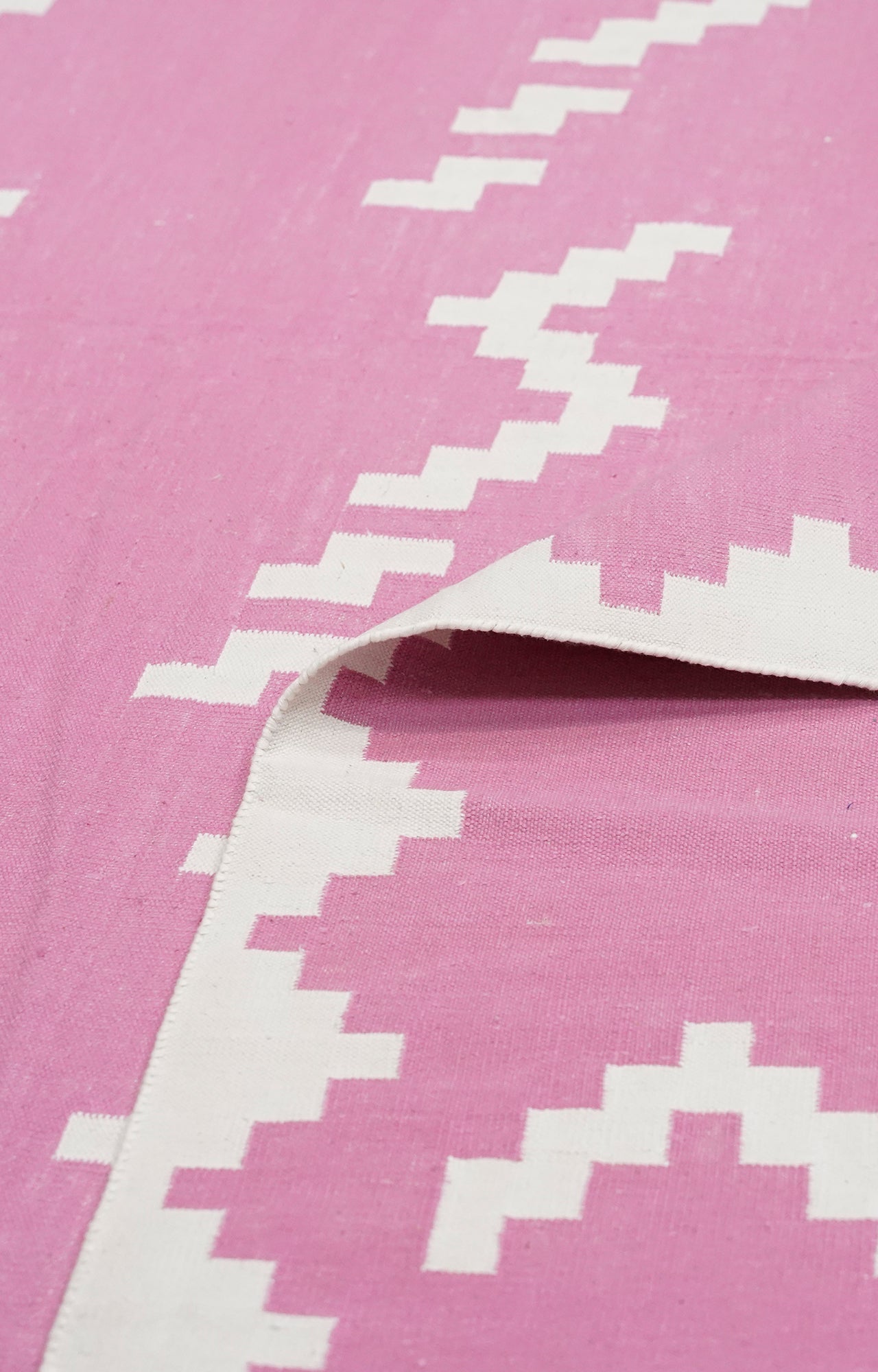 Pink Handwoven Cotton Rug