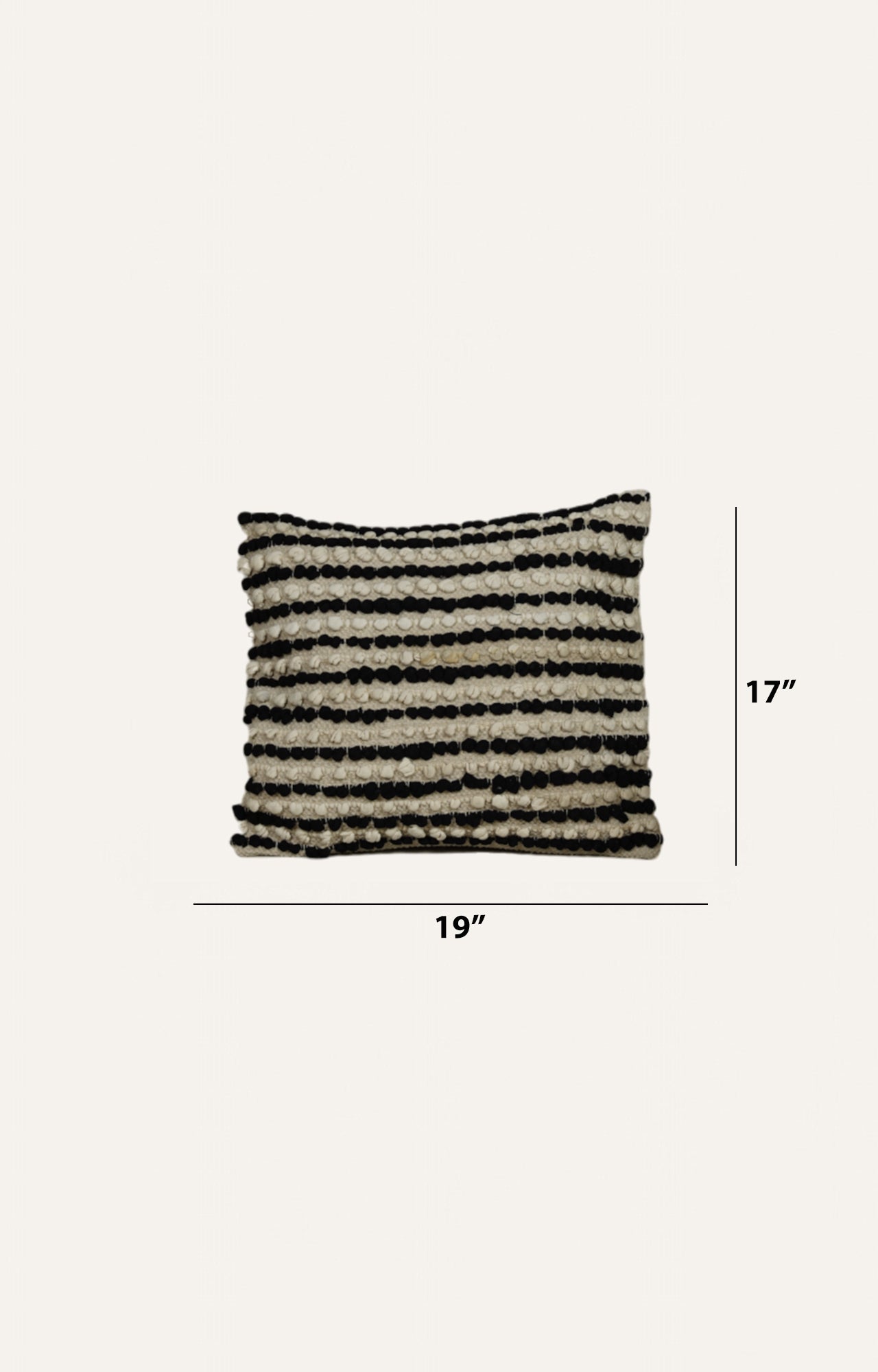 Handwoven Black & Beige Textured Cushion