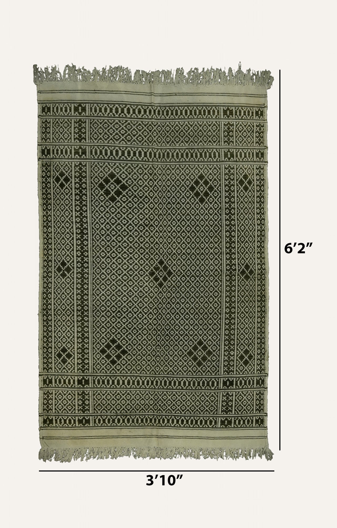 Paithani Handwoven Cotton Rug with Tassels