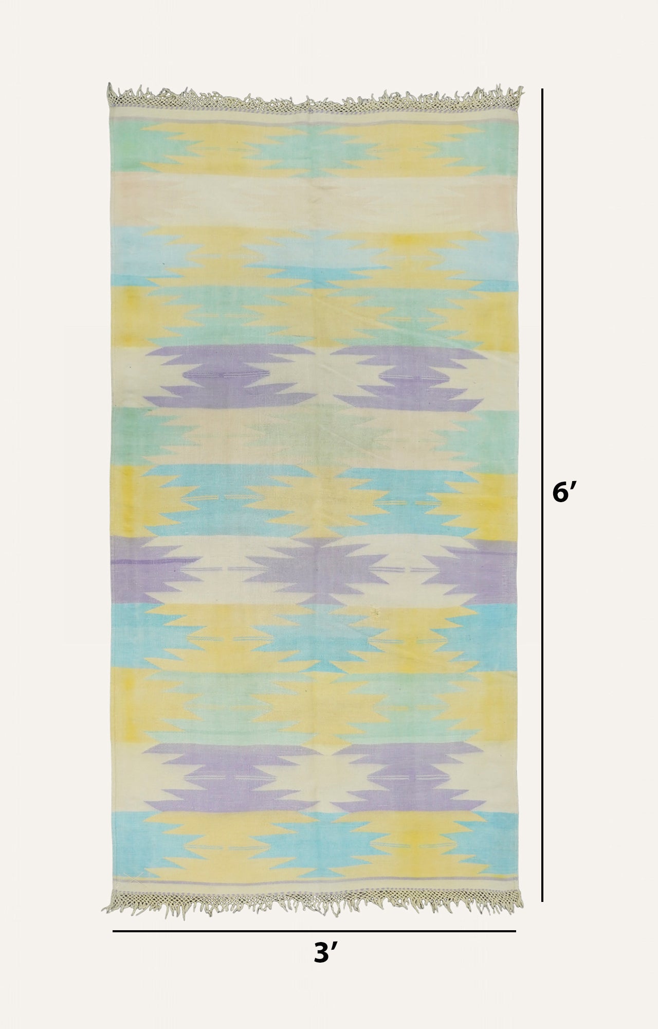 Pastel Ikat Handwoven Cotton Rug