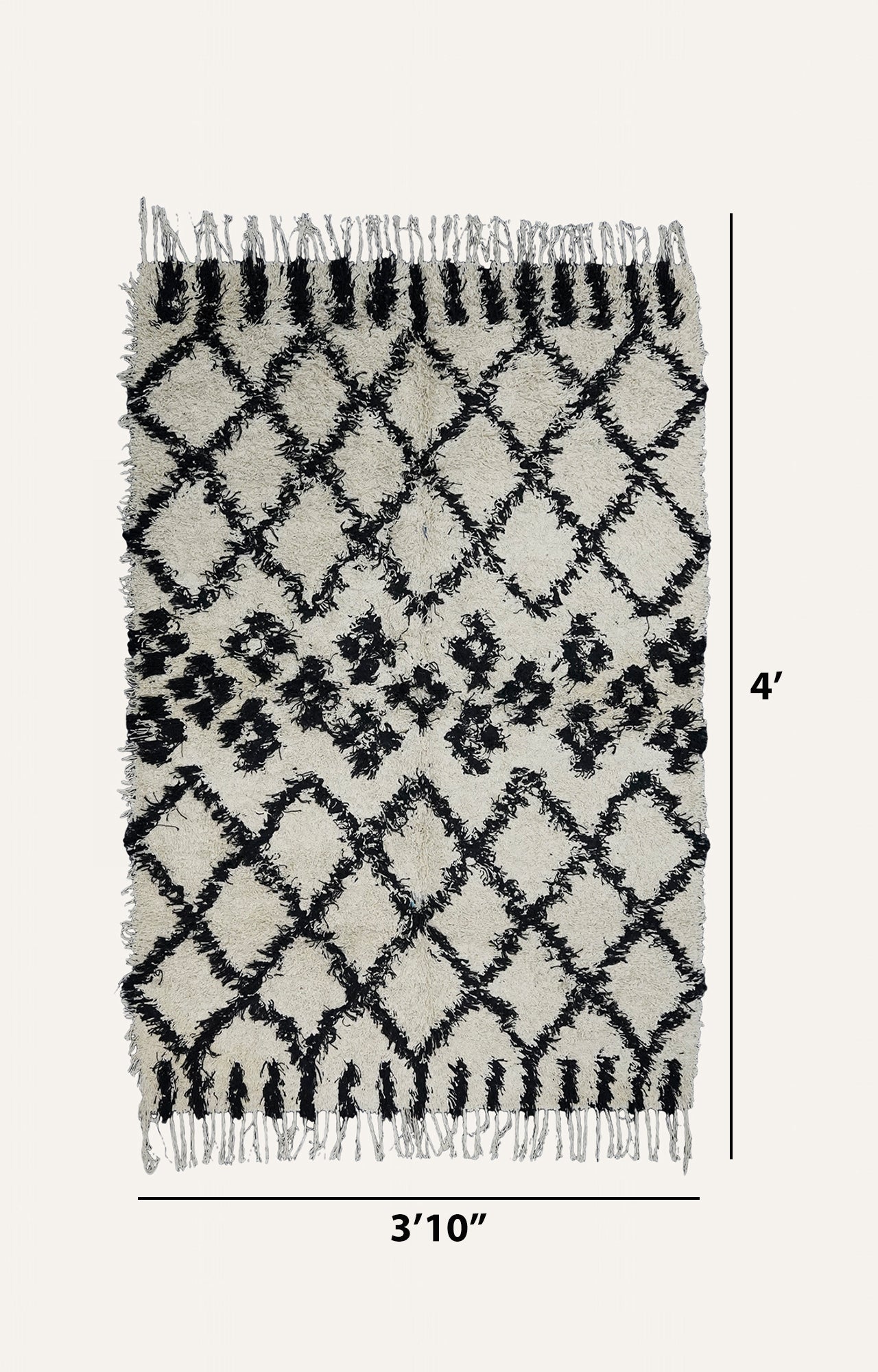 Boho Handwoven Cotton Shaggy Rug