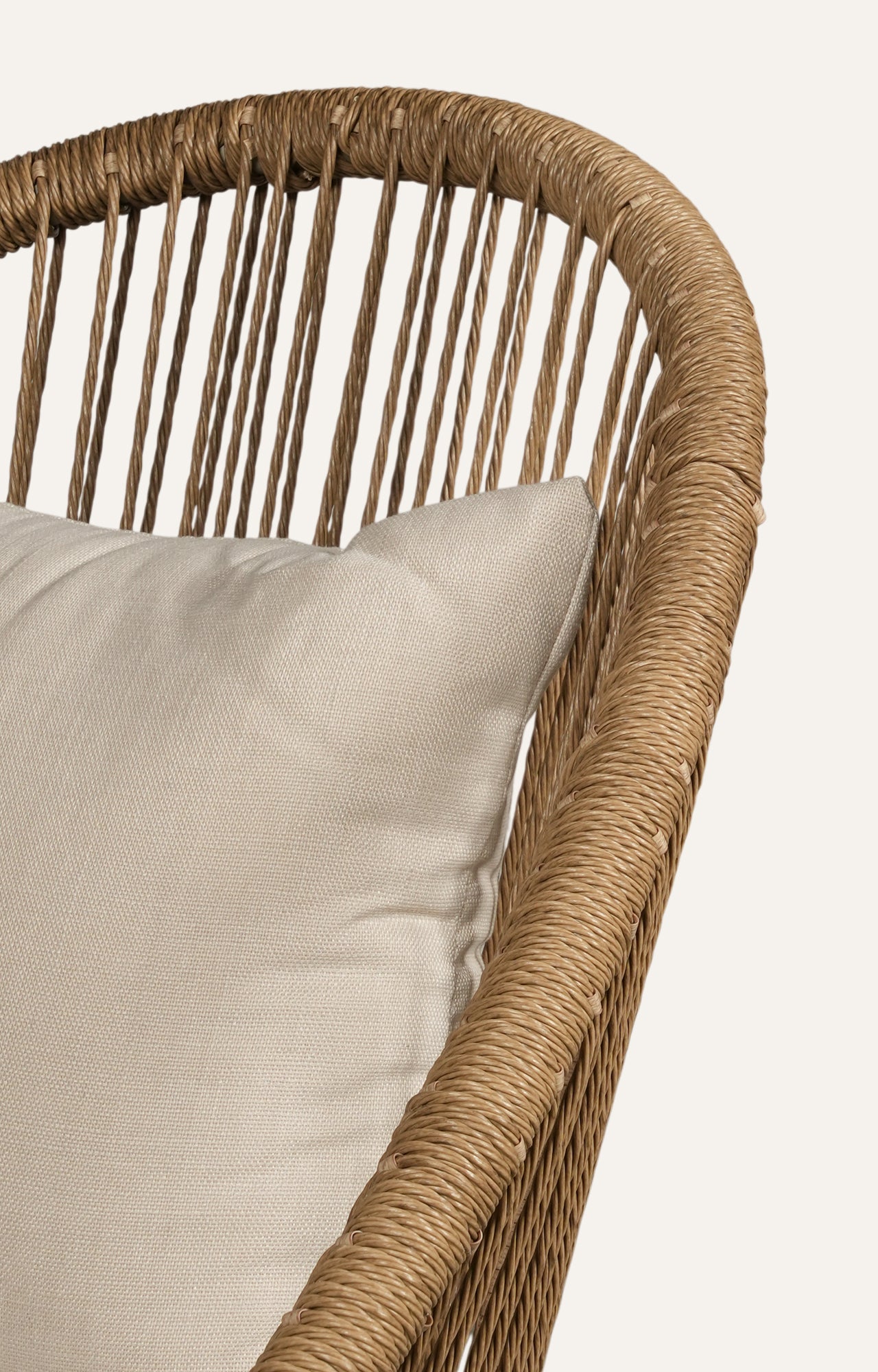 Woven Rattan Lounge Chair with Cushions