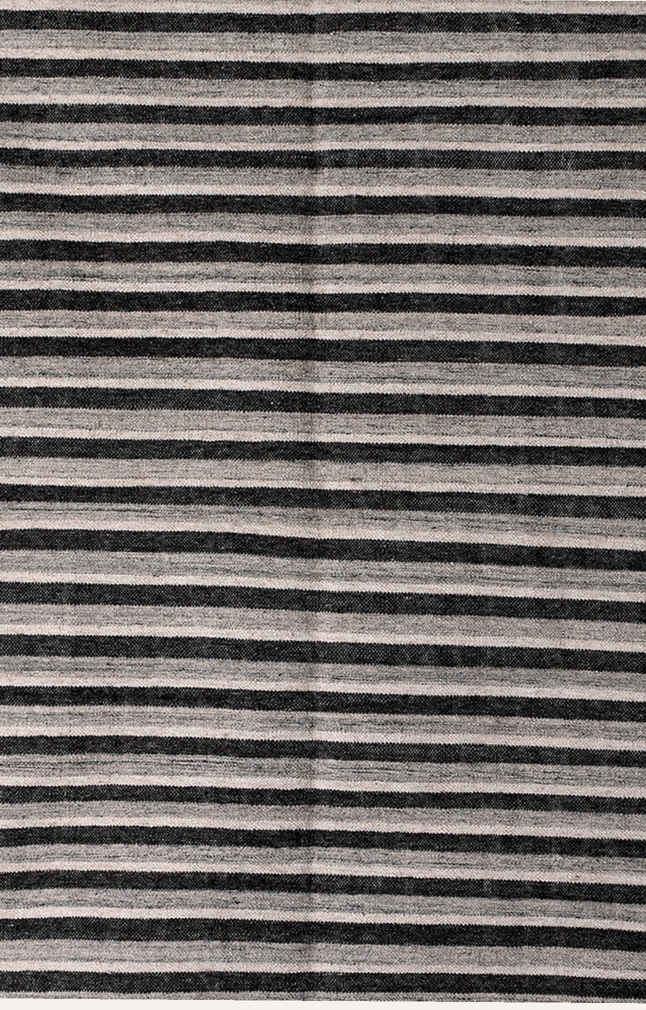 Black and white stripe Woolen Rug