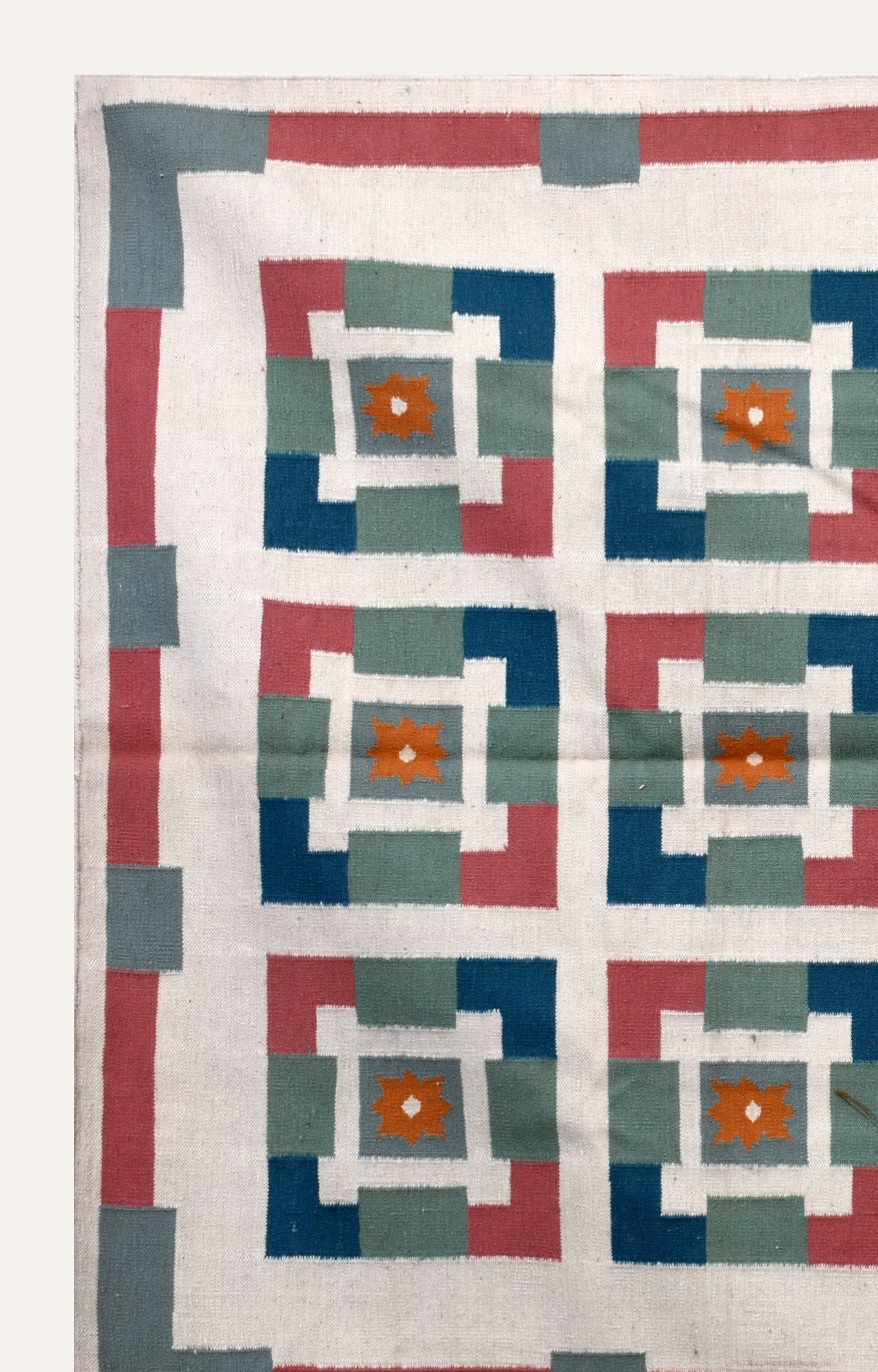 Woolen Geometric grid Rug