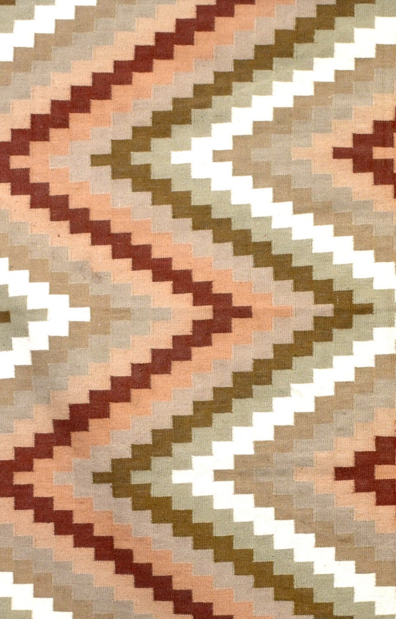 Neutral Zig Zag Woolen Rug