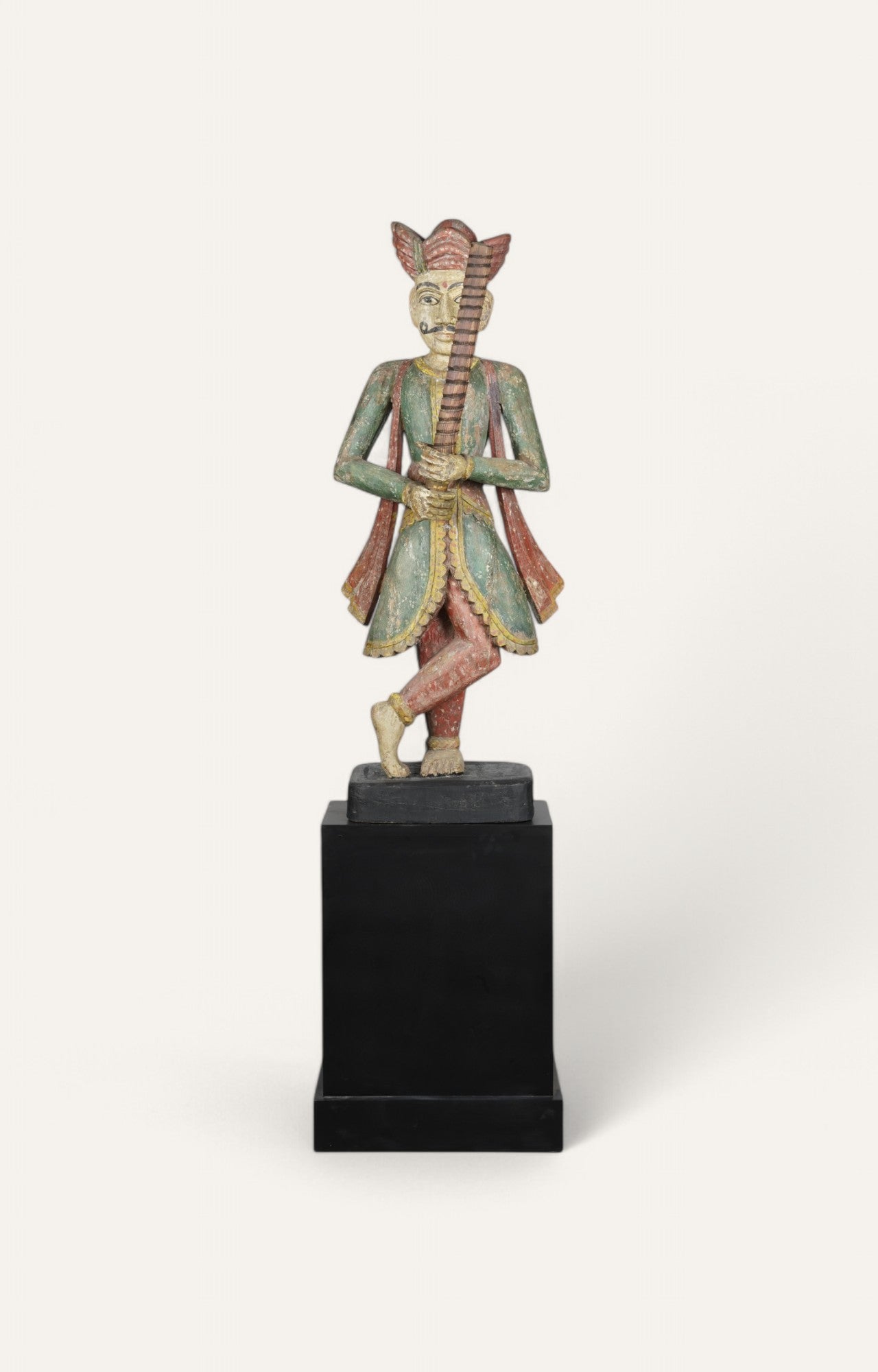 Handcrafted Vintage Wooden Dwarpal Statue