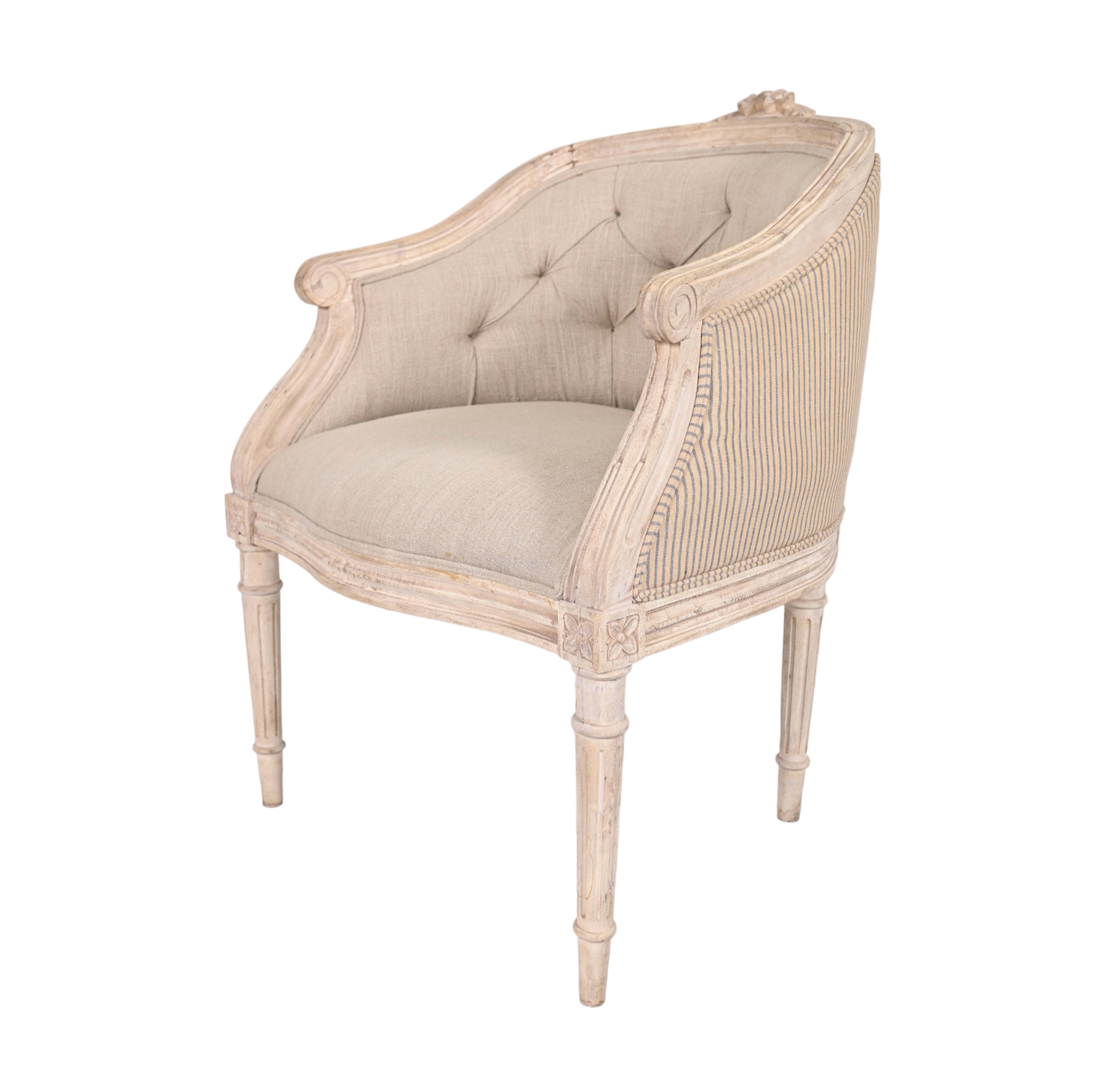 Upholstered Wooden Arm Chair