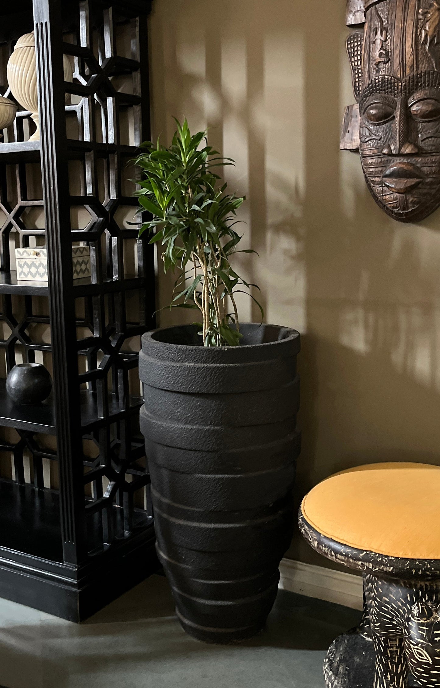 Layered Black Planter - Big