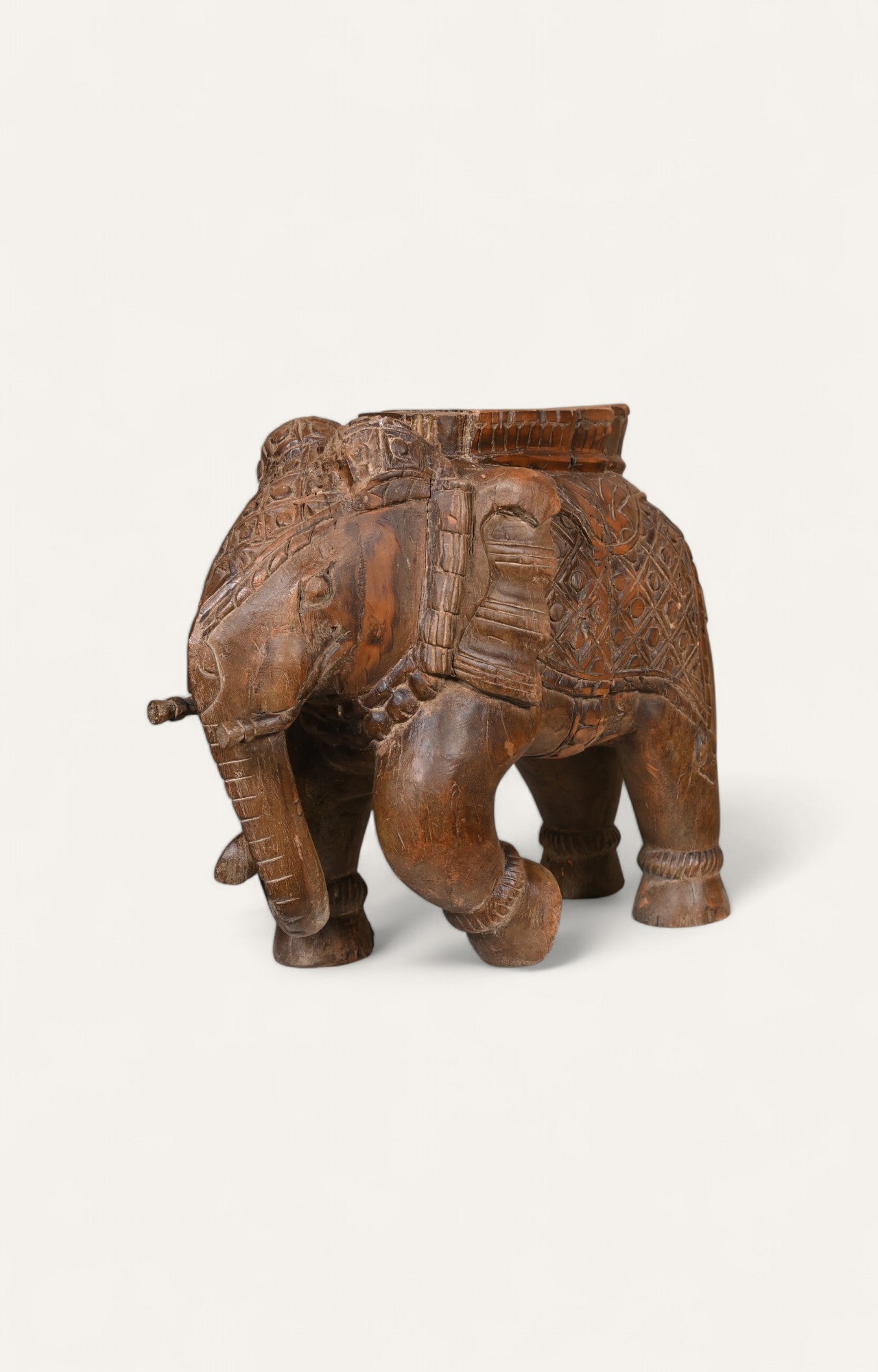 The Great Trunk - Vintage Teak Wood Elephant Statue