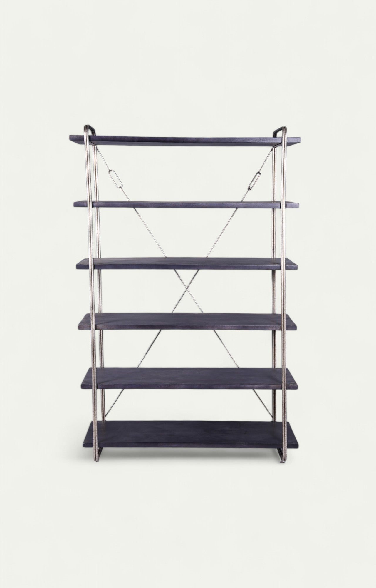 Wood & Metal Five-Tier Shelve