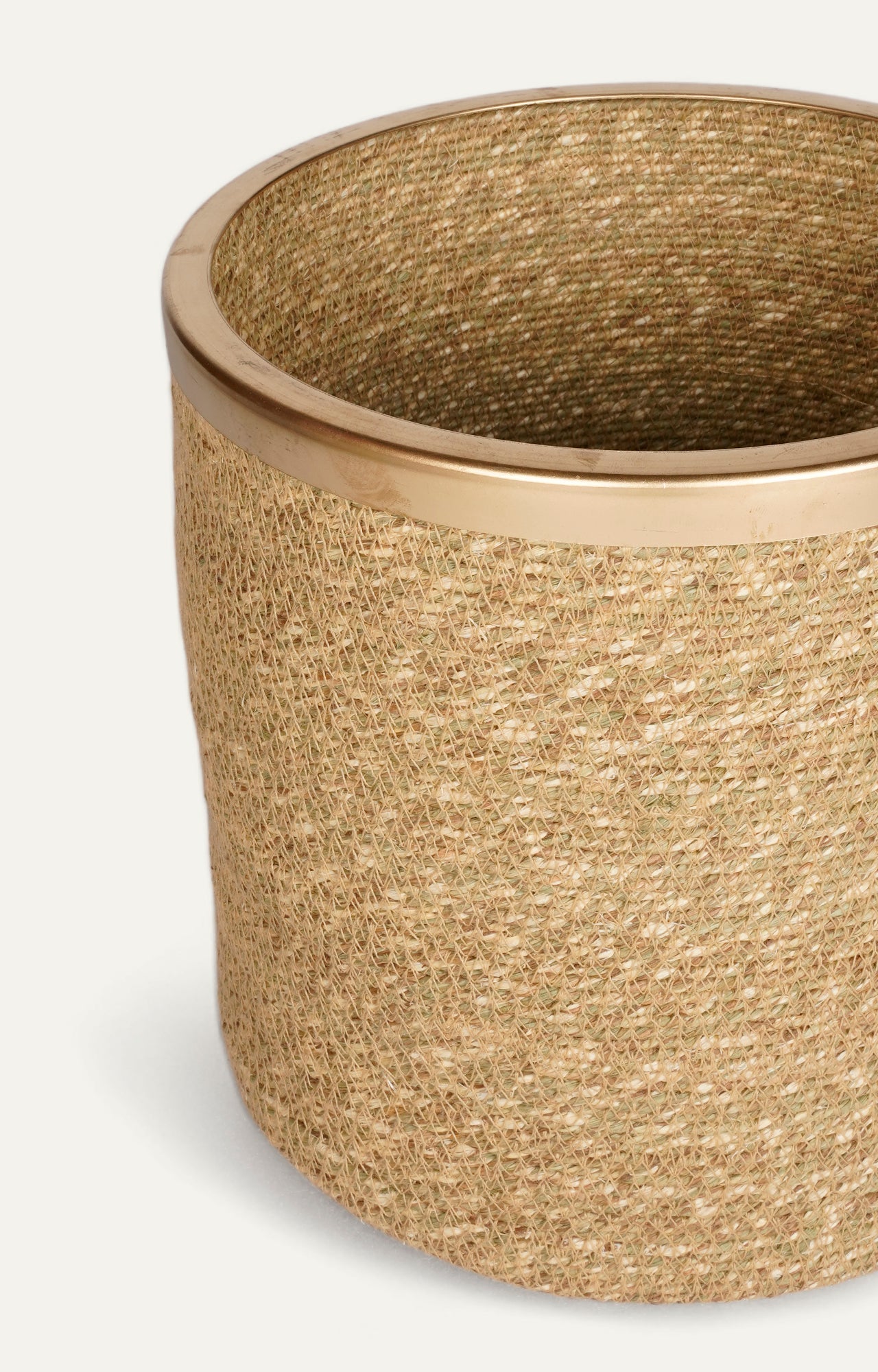 Small Seagrass Basket with Metal Rim