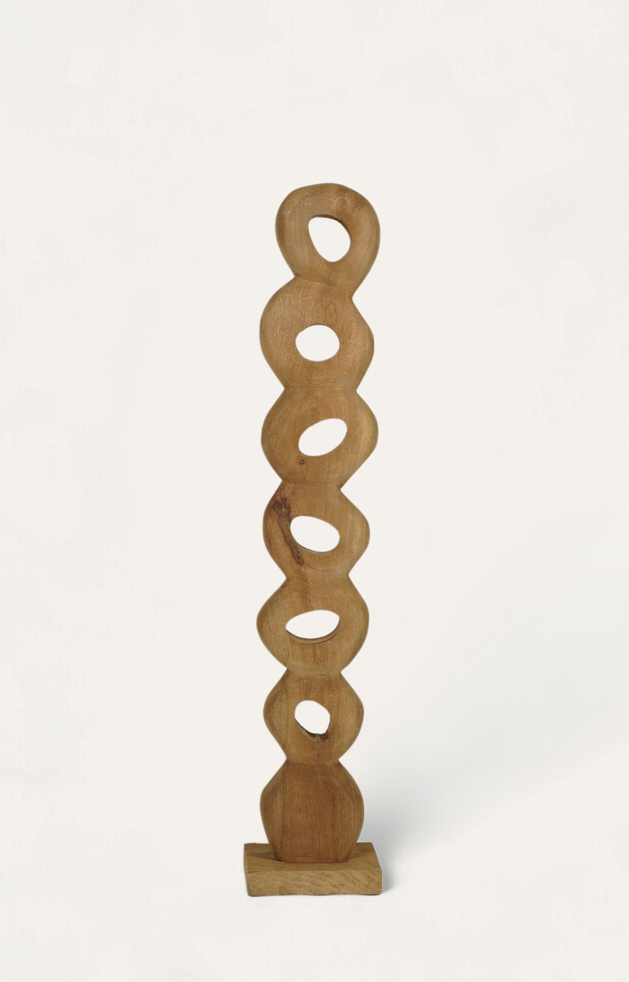 The Eternal Hoop – Brown Mango Wood Modern Sculpture