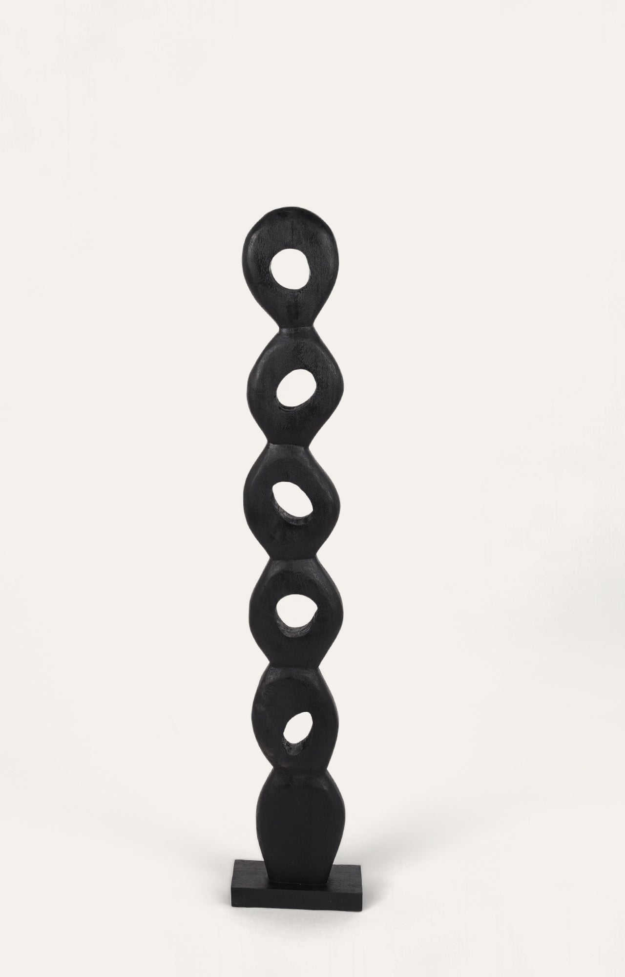 The Eternal Hoop – Black Mango Wood Modern Sculpture