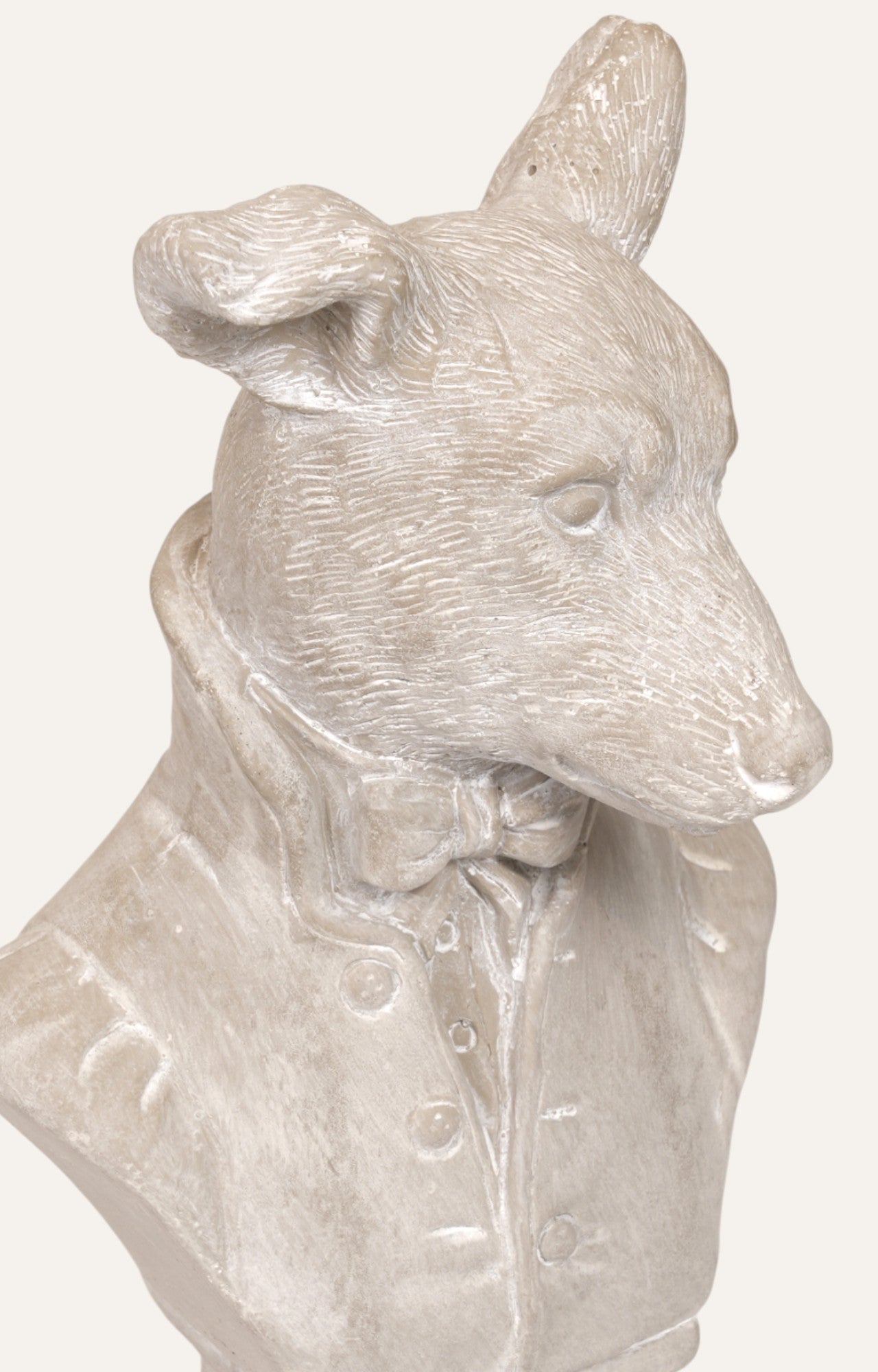 Cement Dog Bust Figurine