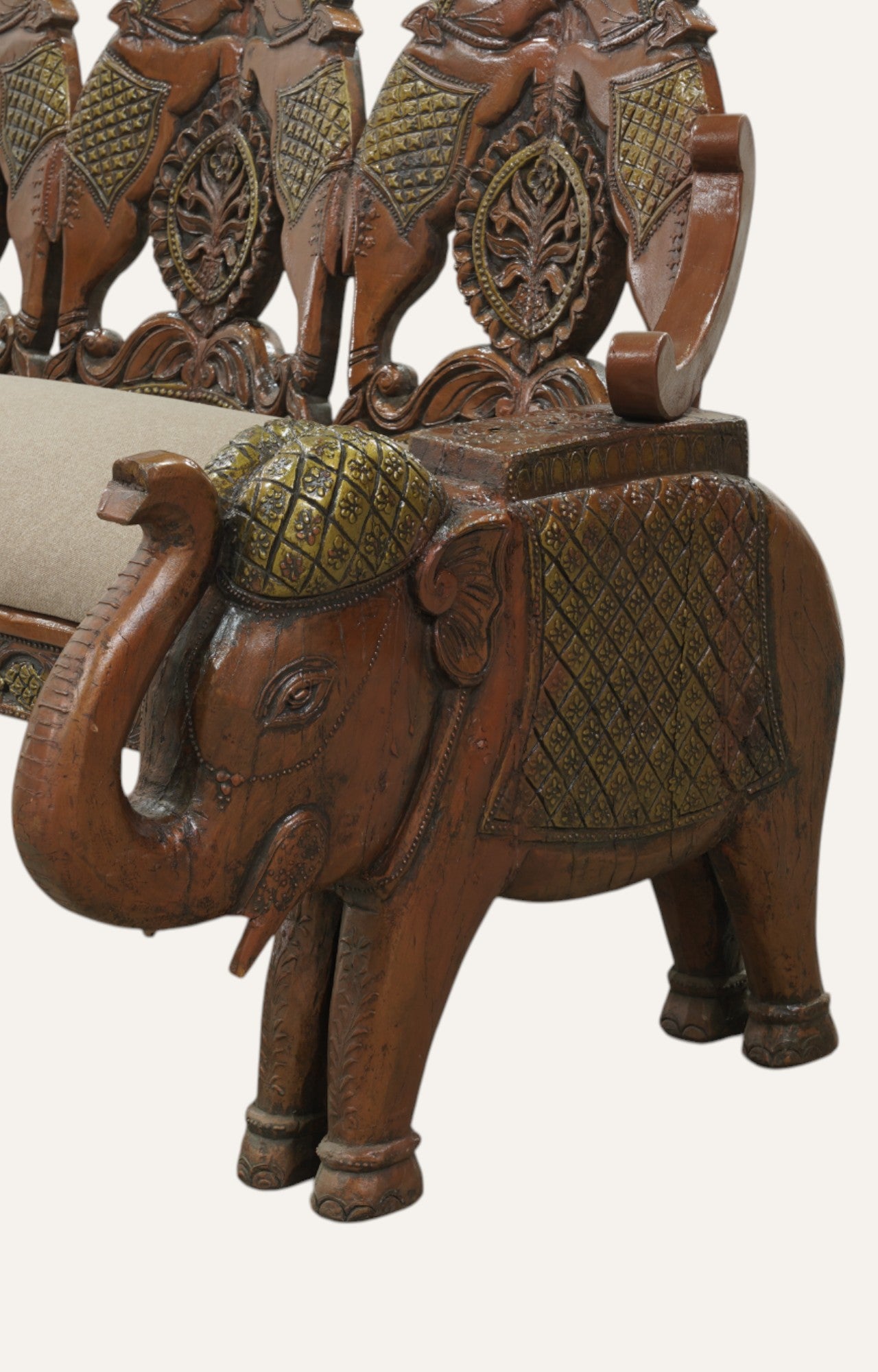 Elephant-Back Mango Wood Settee
