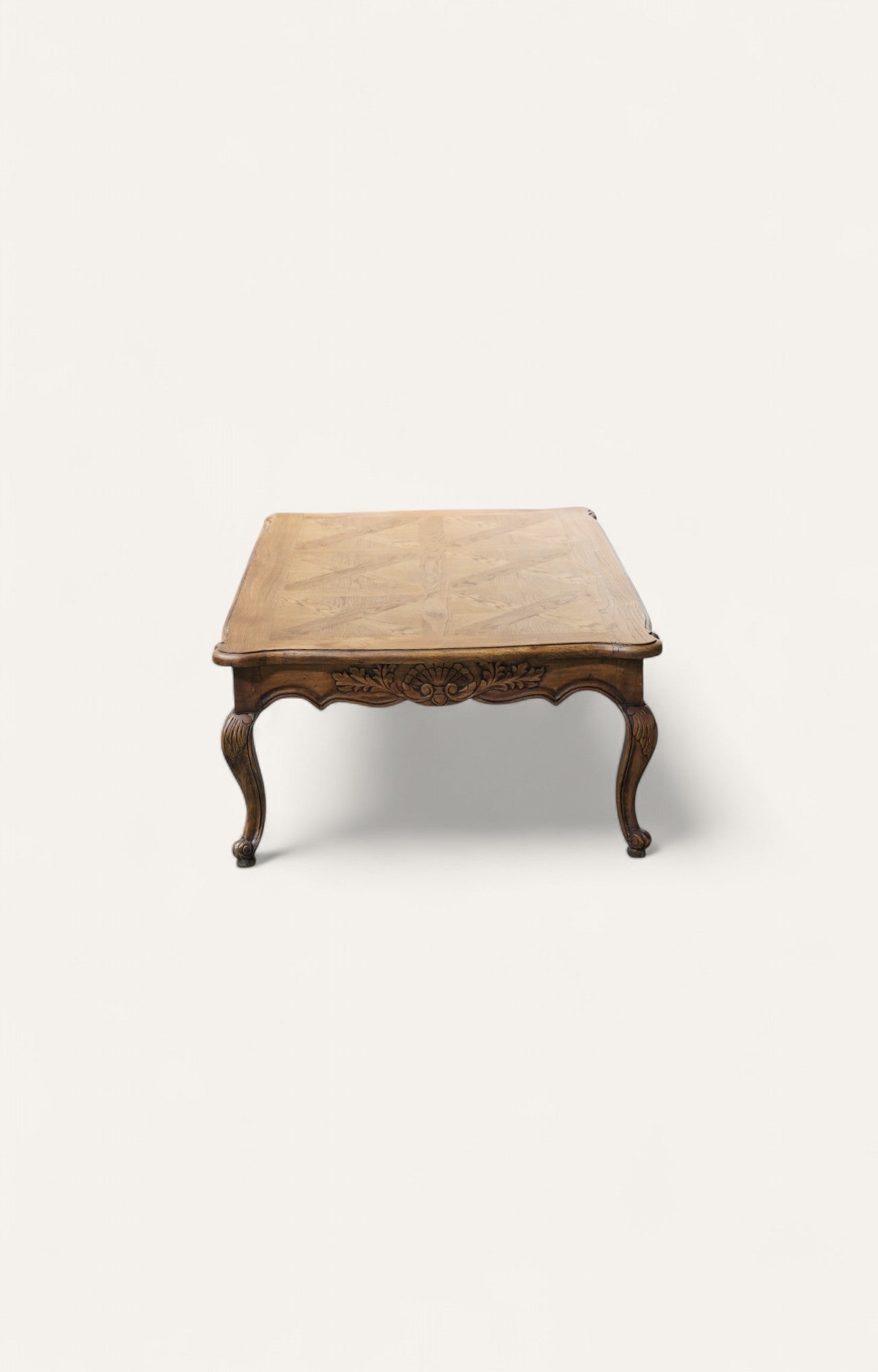 French carved parquet top table