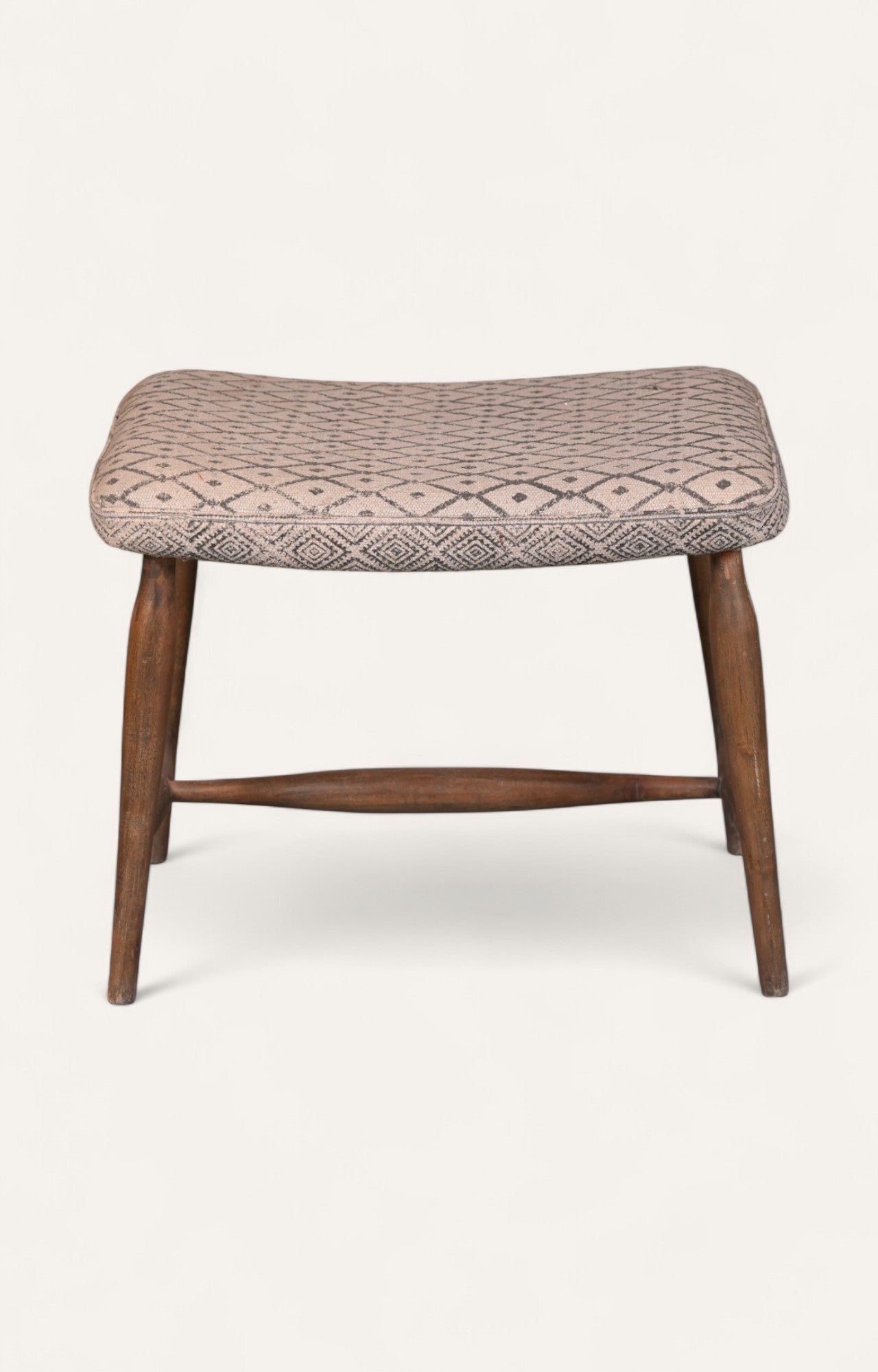 Hand Woven Dhurrie Upholstered Stool