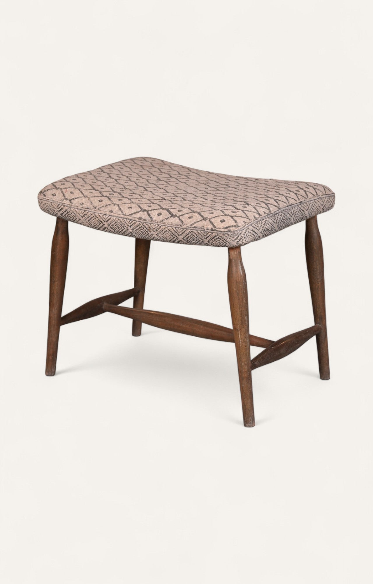 Hand Woven Dhurrie Upholstered Stool