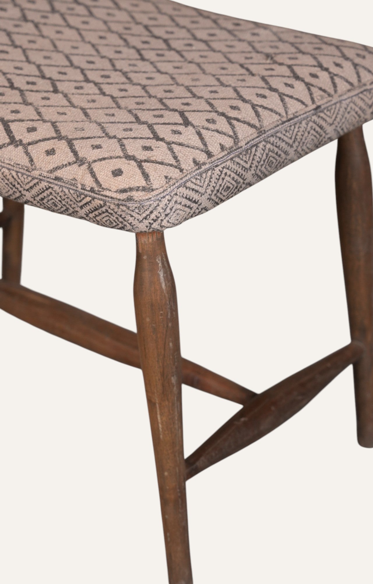 Hand Woven Dhurrie Upholstered Stool