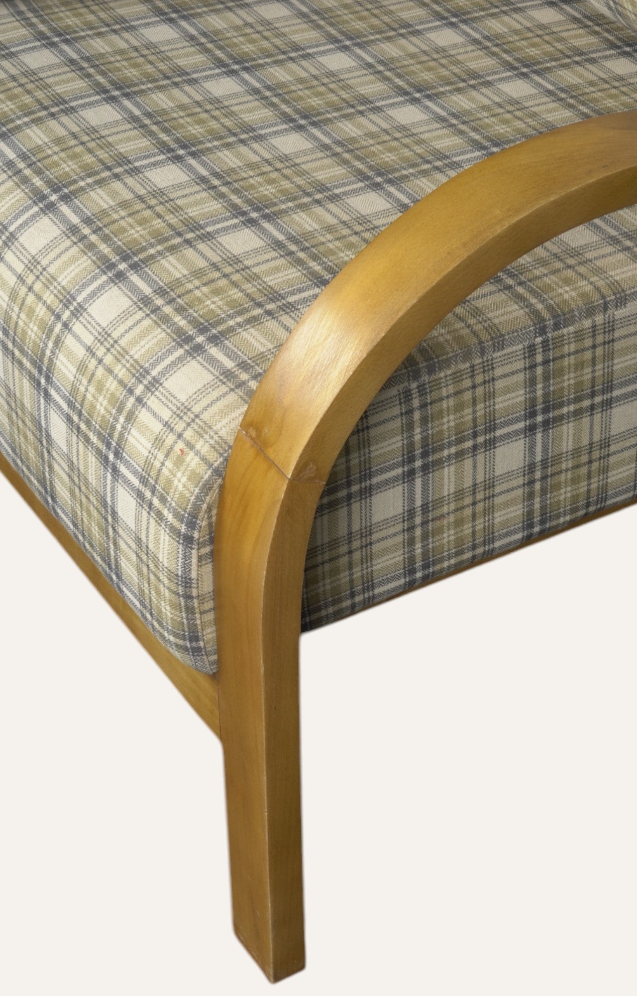 Mid-Century Curved Oak Armchair