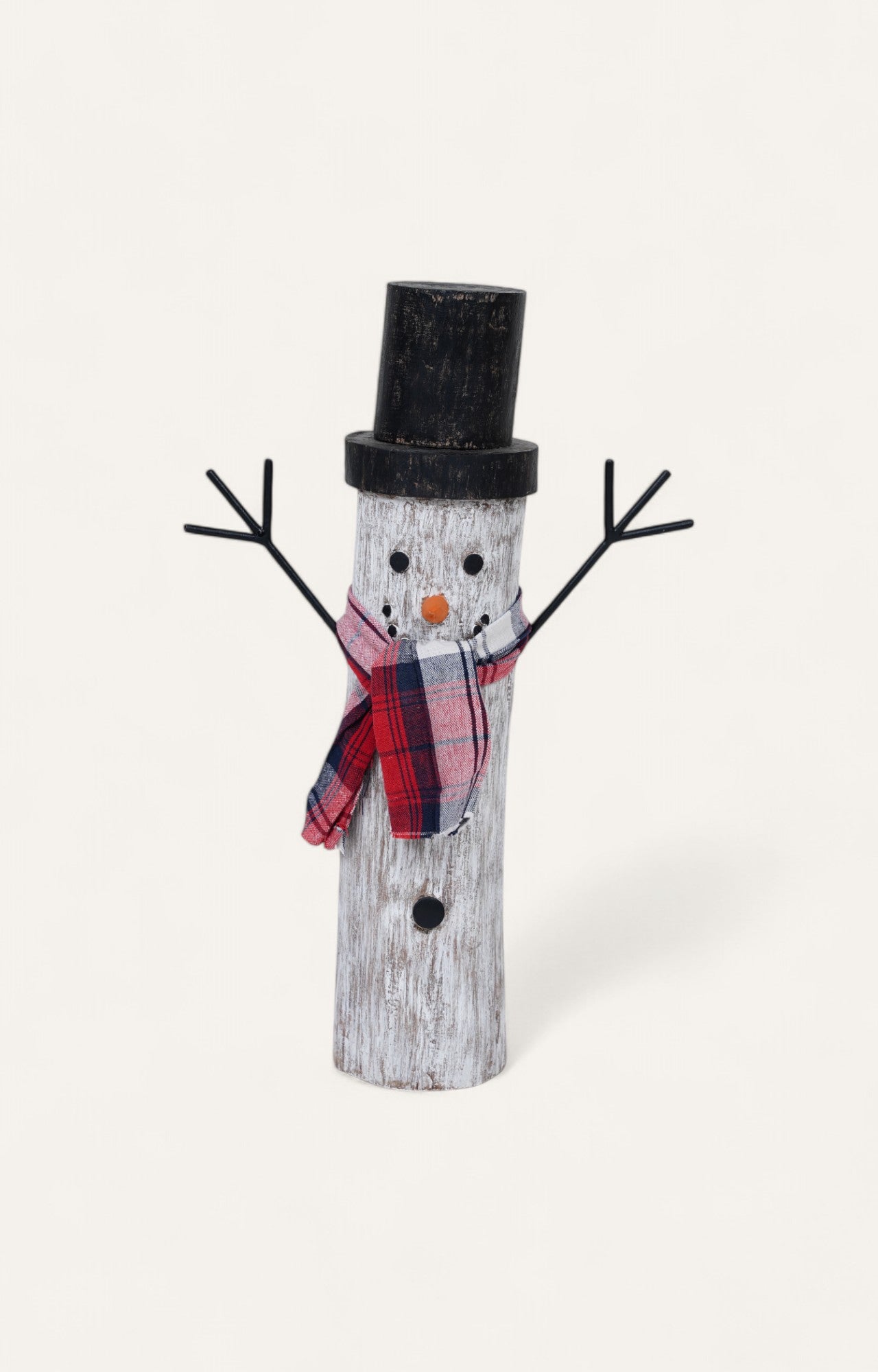 Jolly Log Snowman Decor