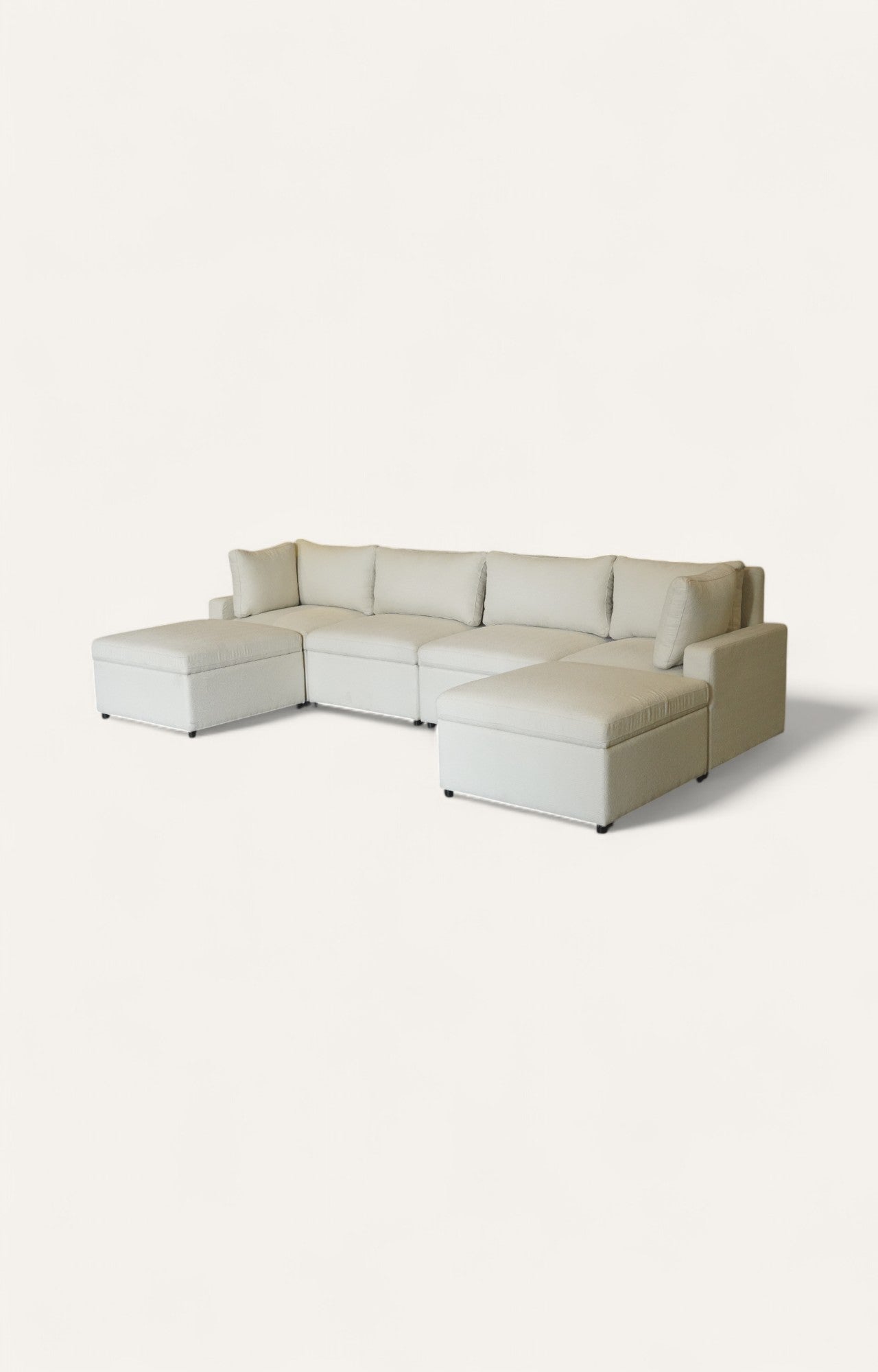 White 6 piece U-Shaped Sectional Sofa