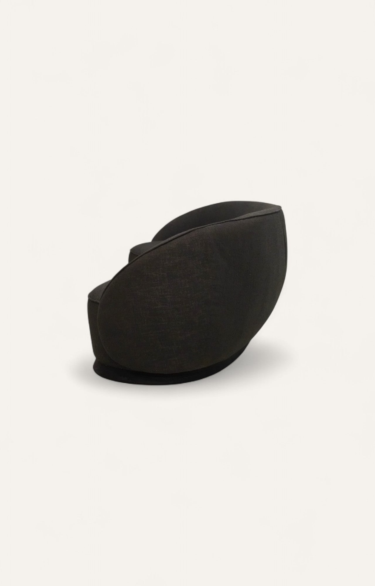 Curved Black Boucle Sofa