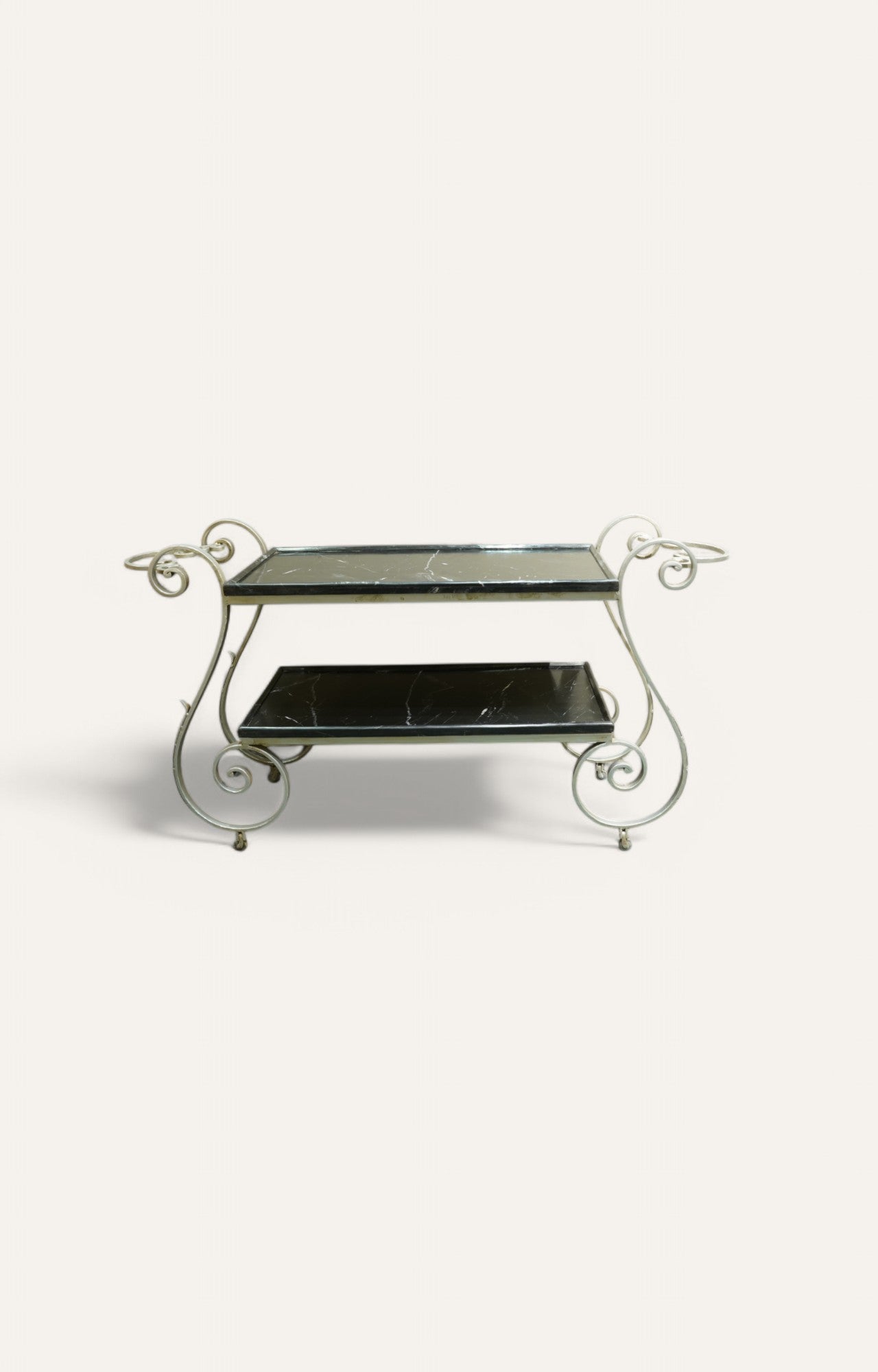 2 Tier Marble & Iron Console