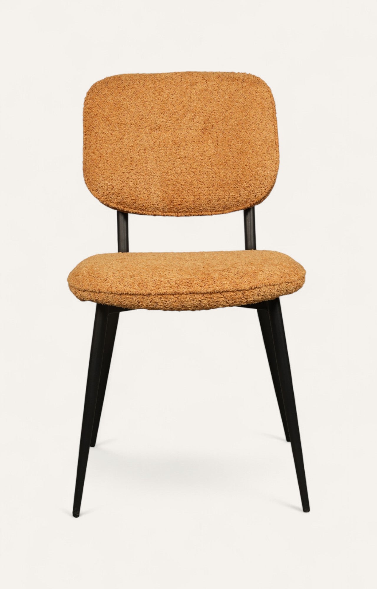 Mid-Century Upholstered Dining Chair in Camel