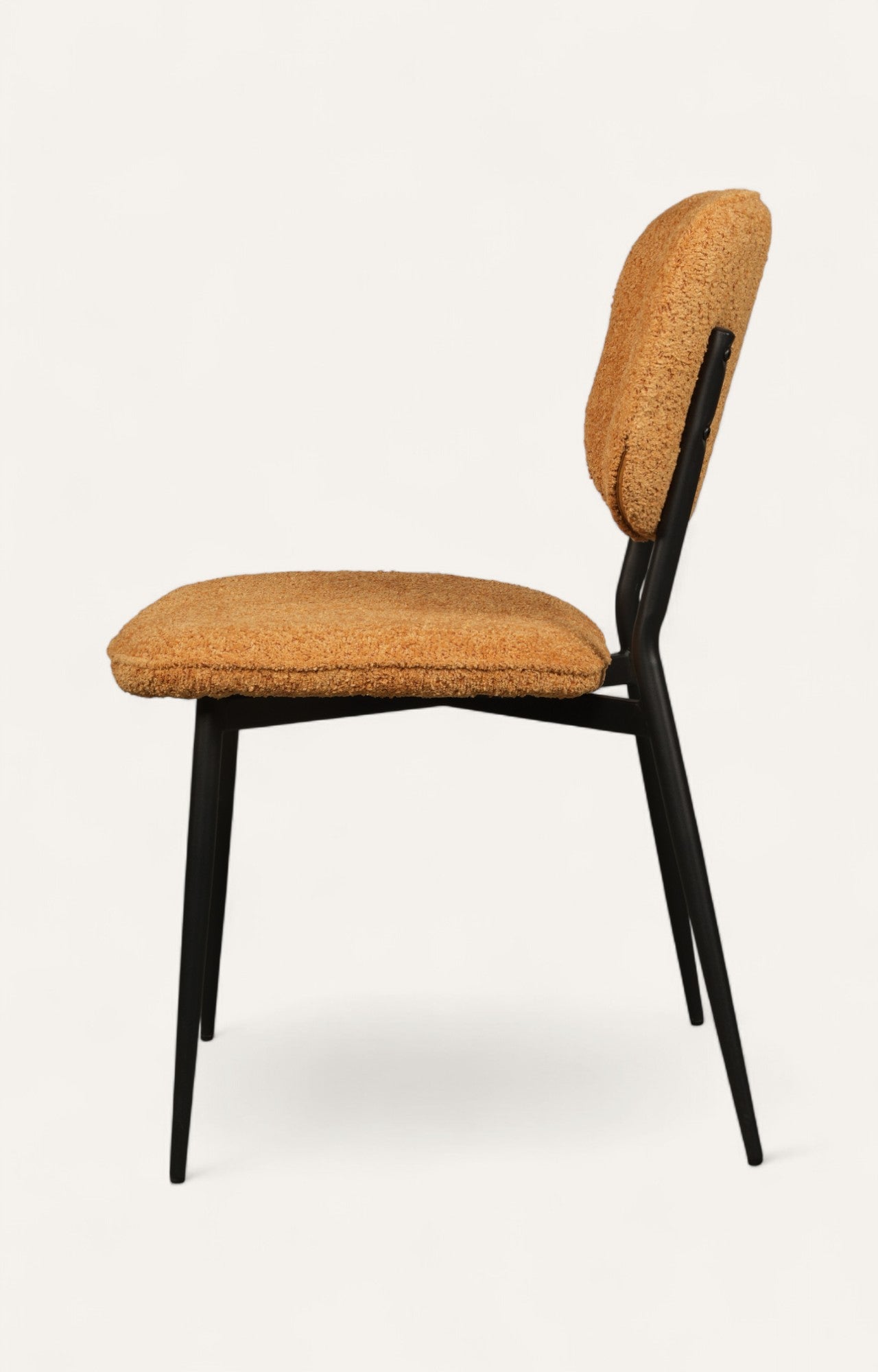 Mid-Century Upholstered Dining Chair in Camel