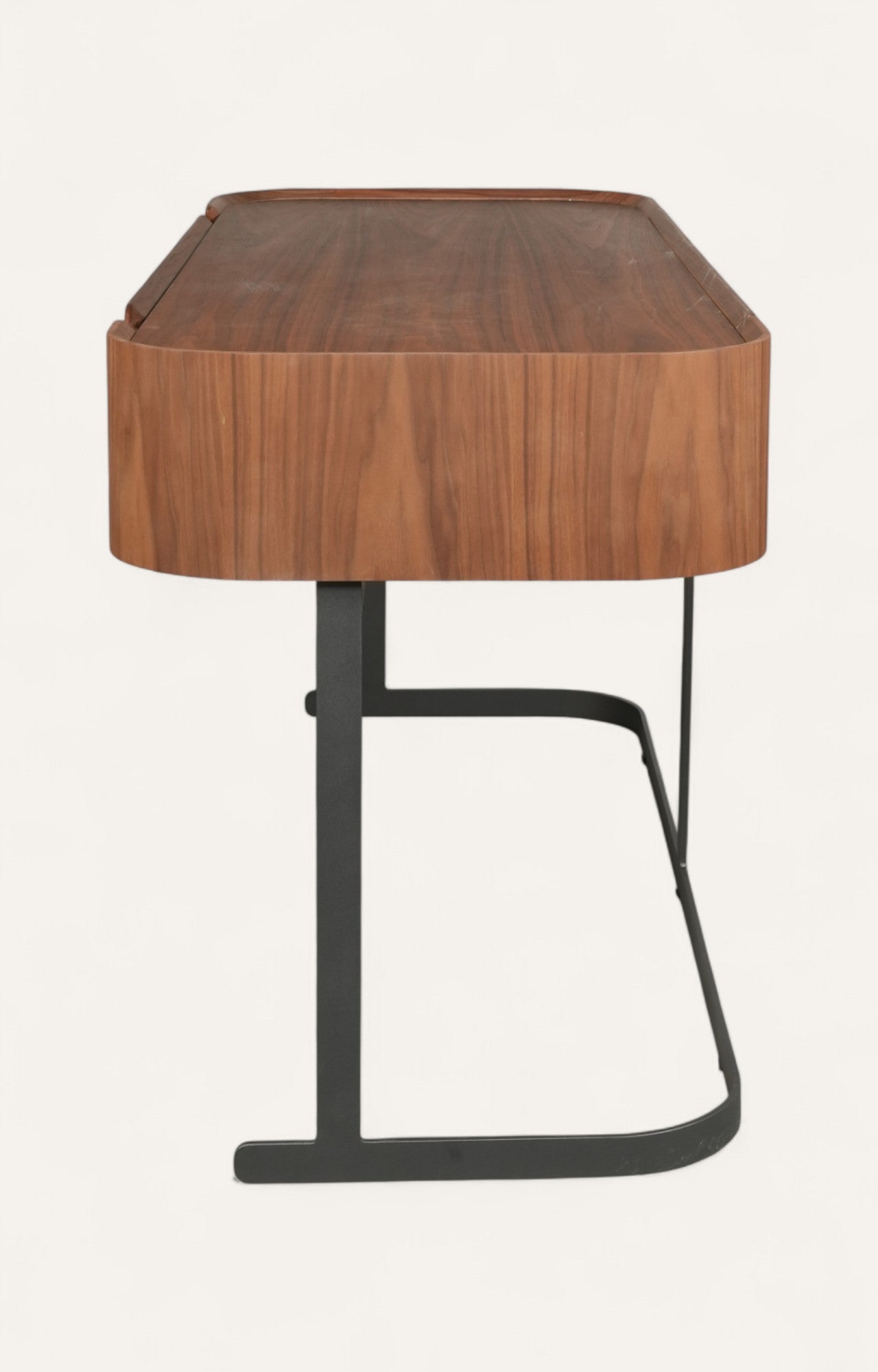 Walnut Writing Desk with Metal Frame