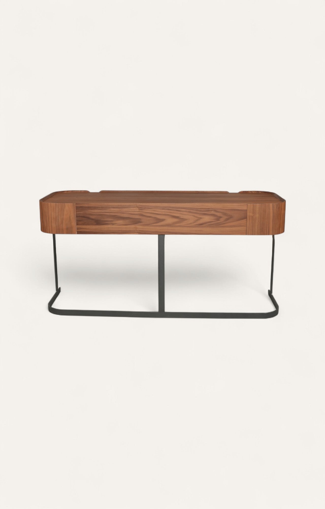 Walnut Writing Desk with Metal Frame