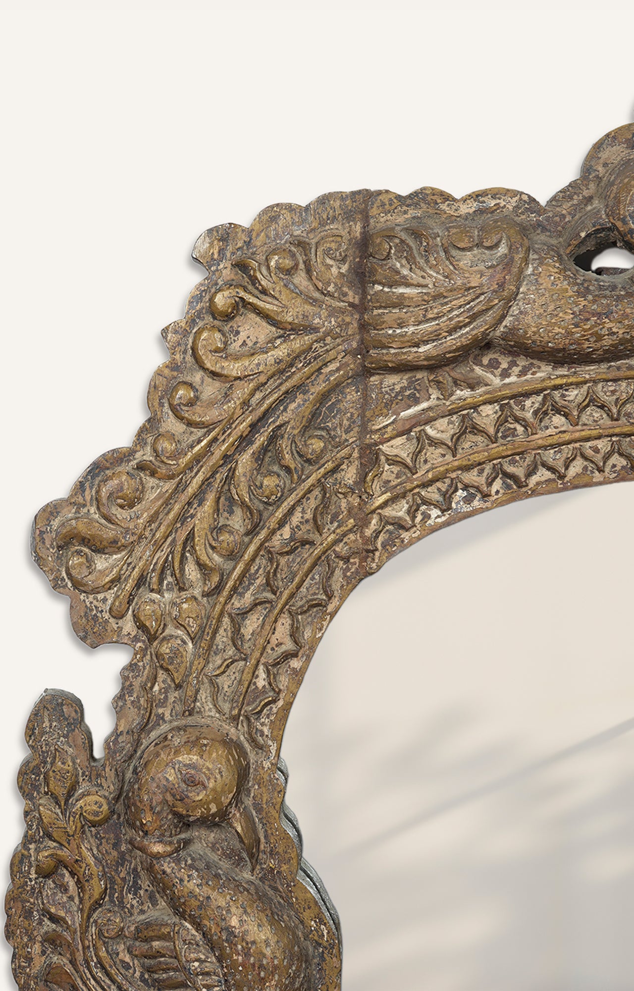 Brass Hand Carved Mirror