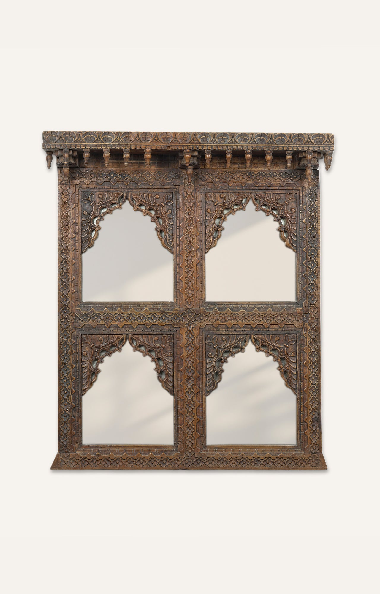 Wooden 4 Window Mirror