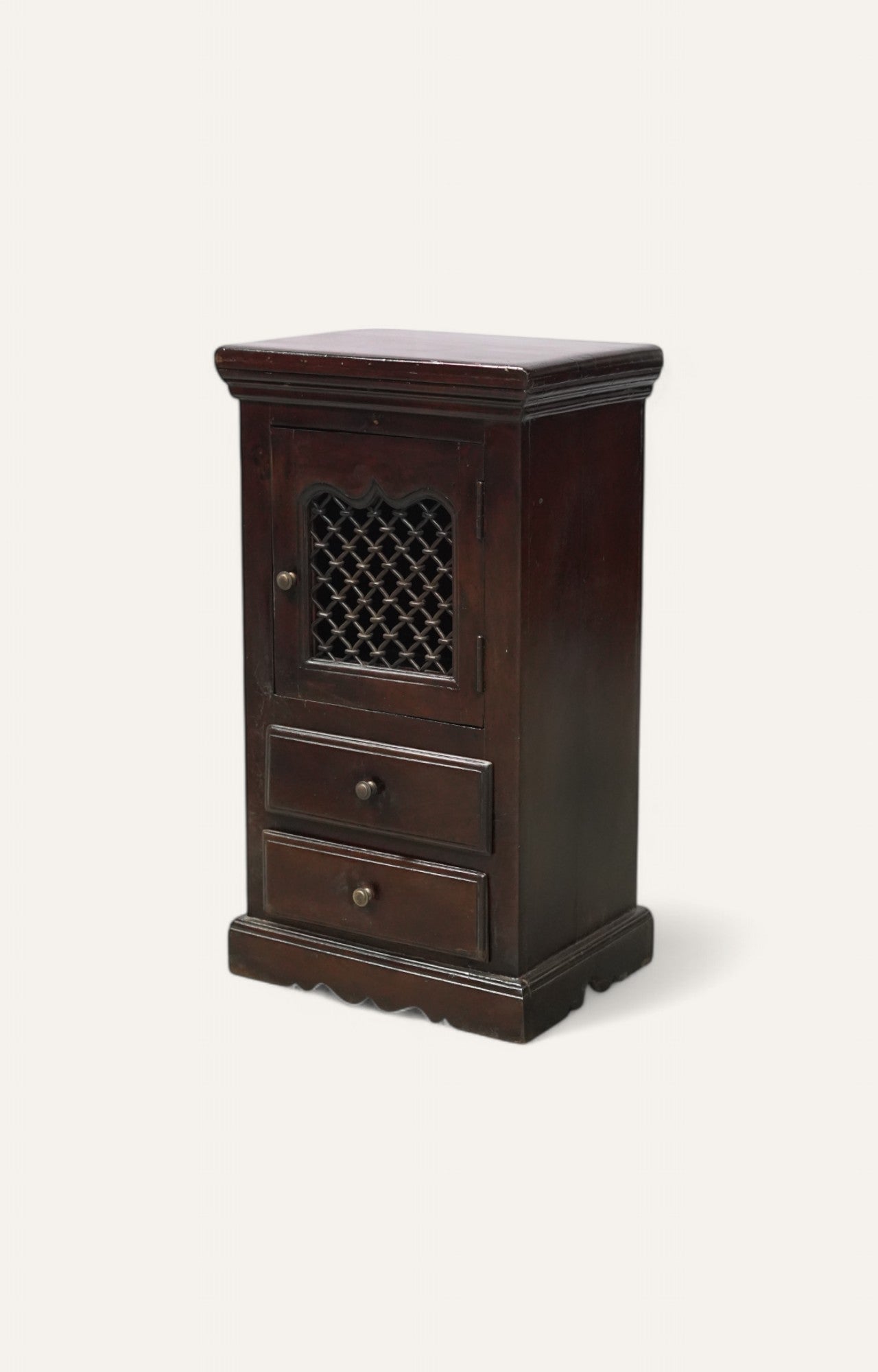 Lattice Wooden Side Cabinet