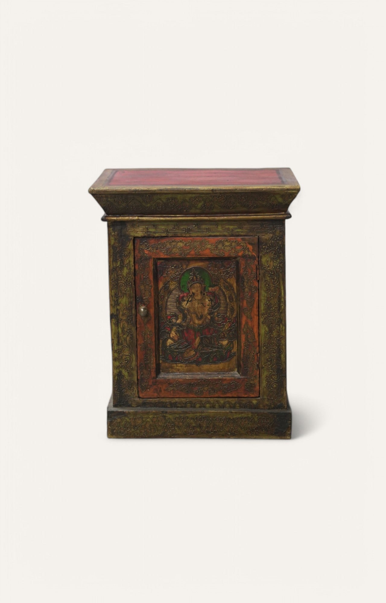 Lord Krishna Hand-Painted Vintage Cabinet