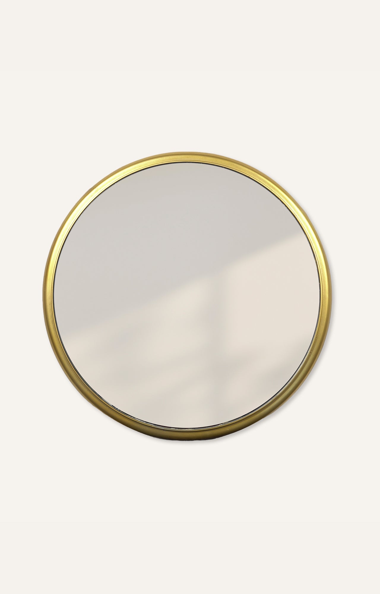 Gold Metal Framed Round Mirror