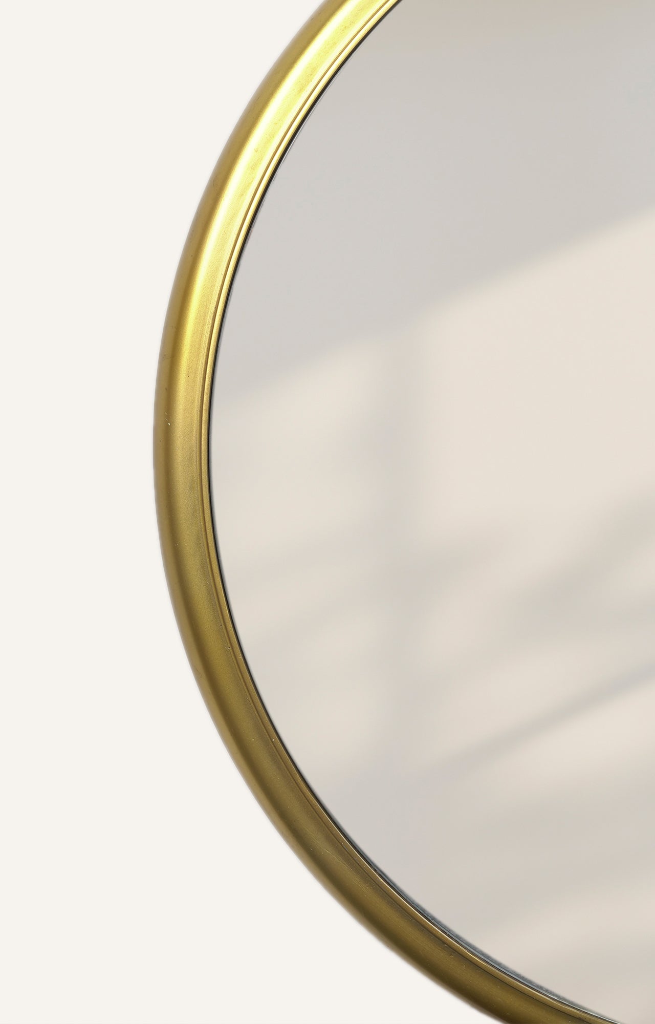 Gold Metal Framed Round Mirror