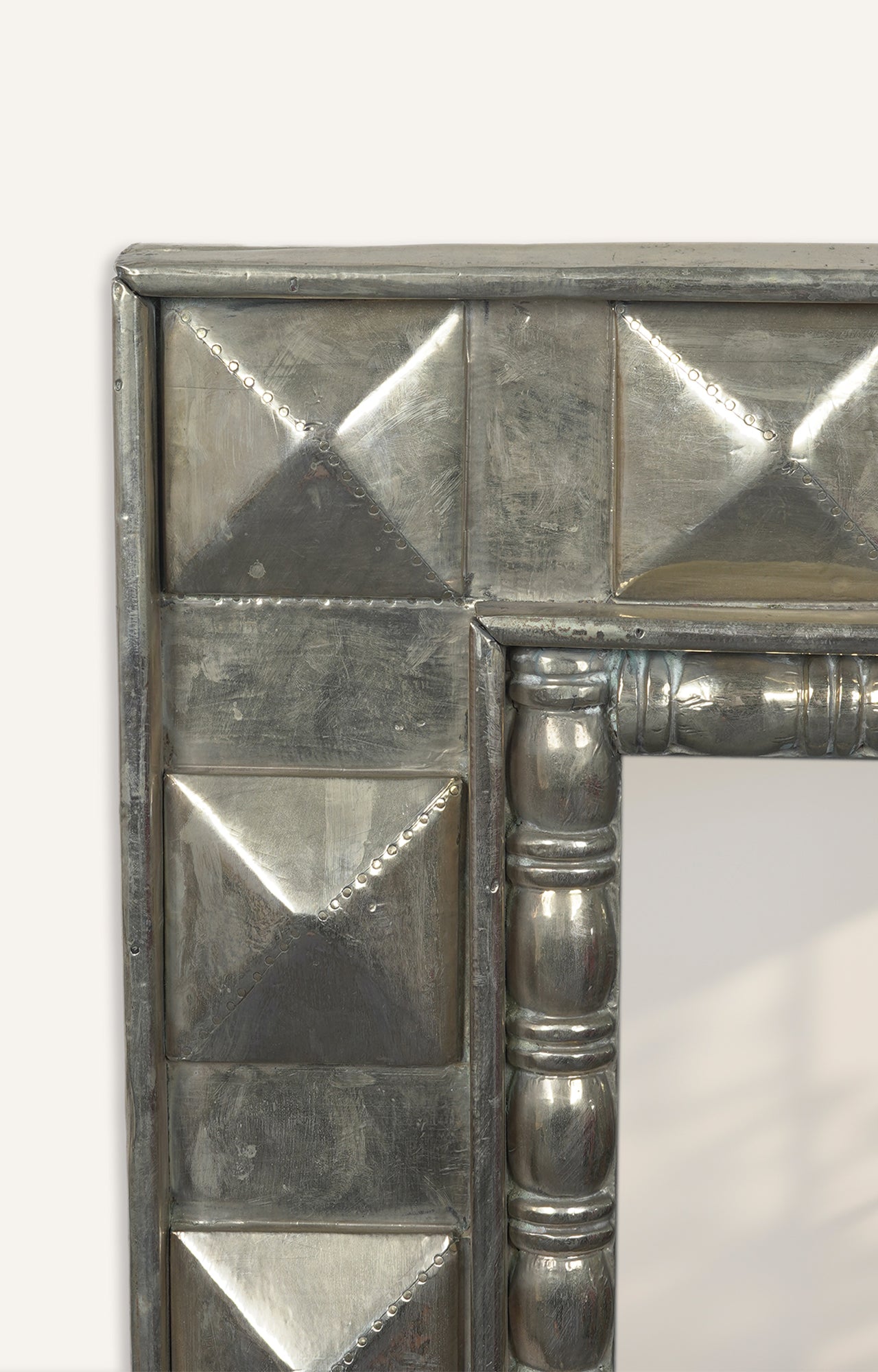 White Metal Framed Mirror