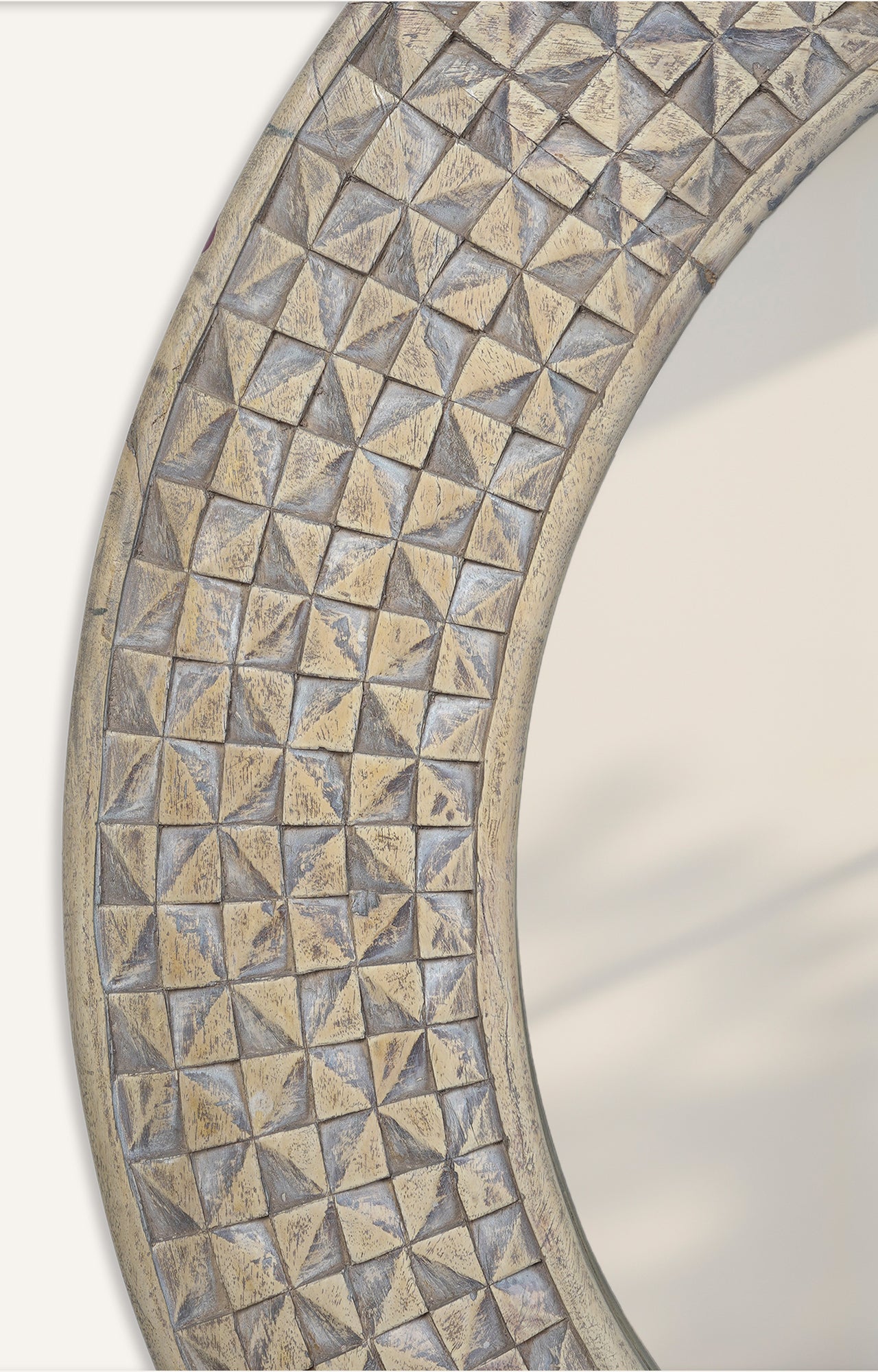 Wooden Decorative Round Large Mirror