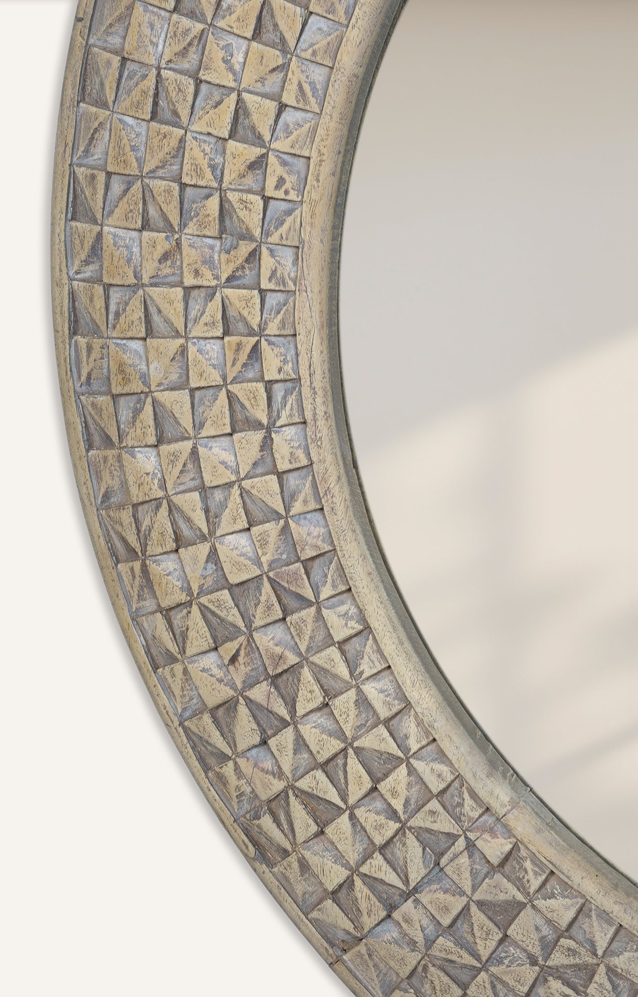 Wooden Decorative Round Large Mirror