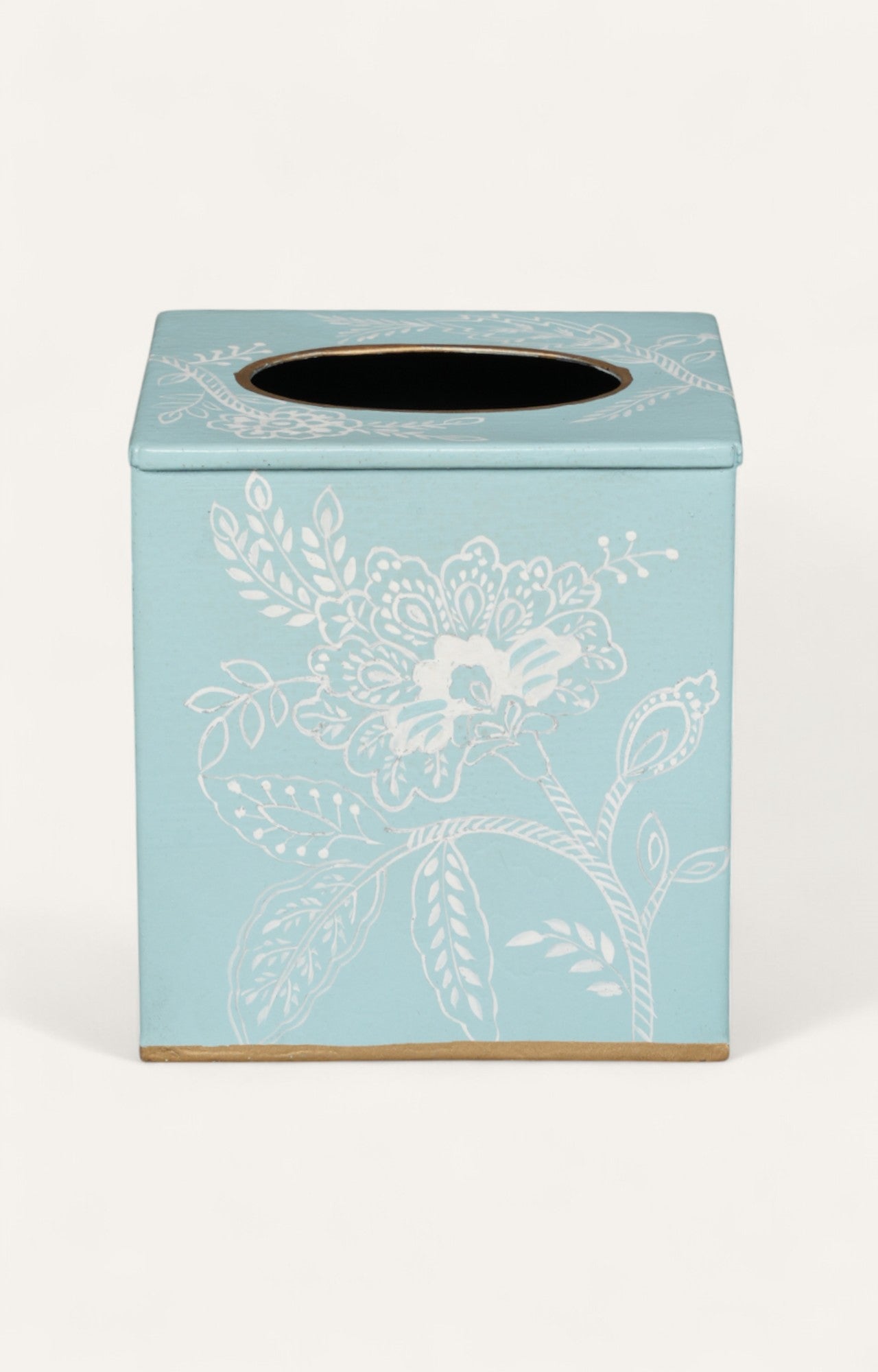 Blue Floral Tissue Box Cover