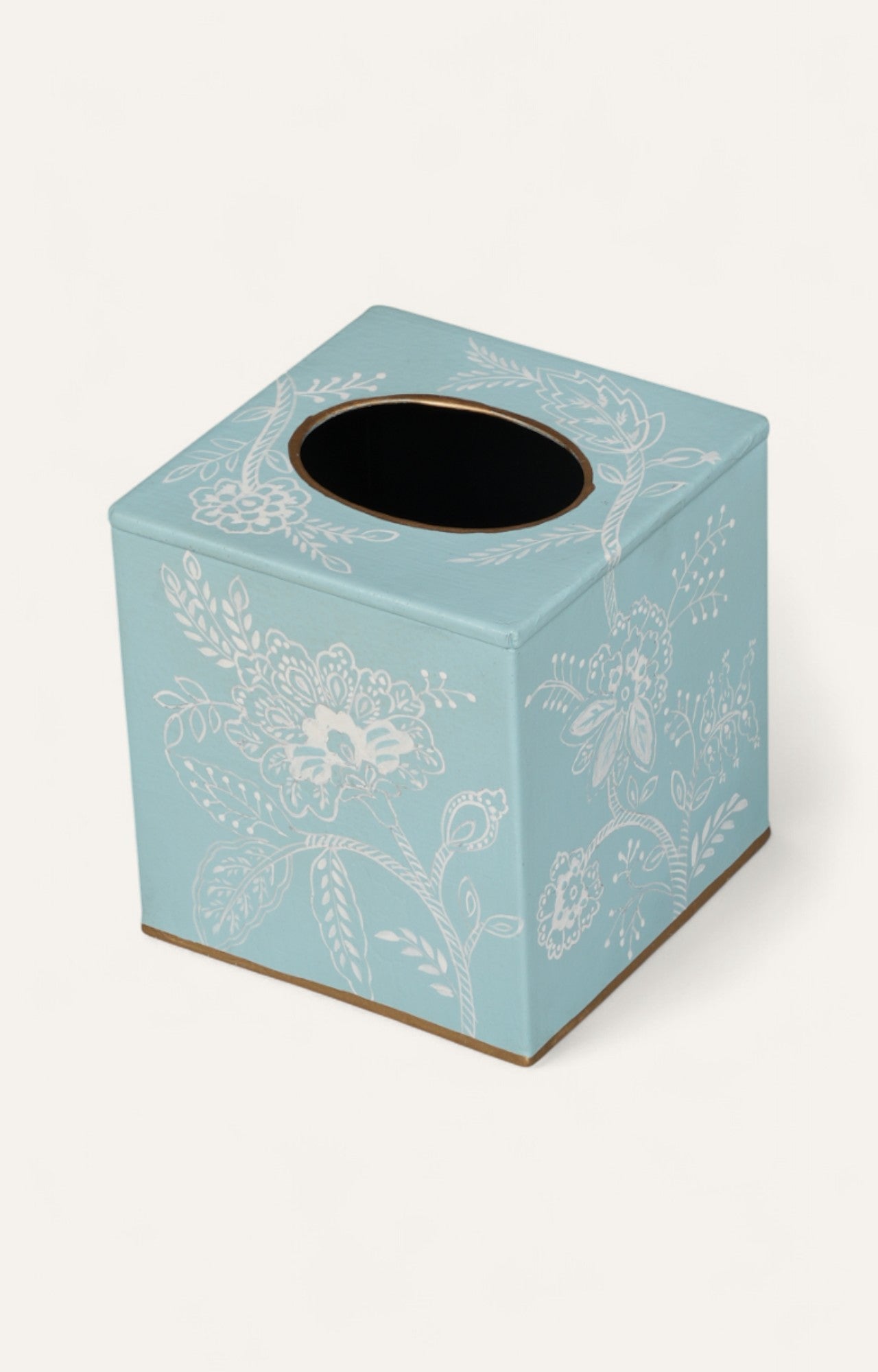Blue Floral Tissue Box Cover