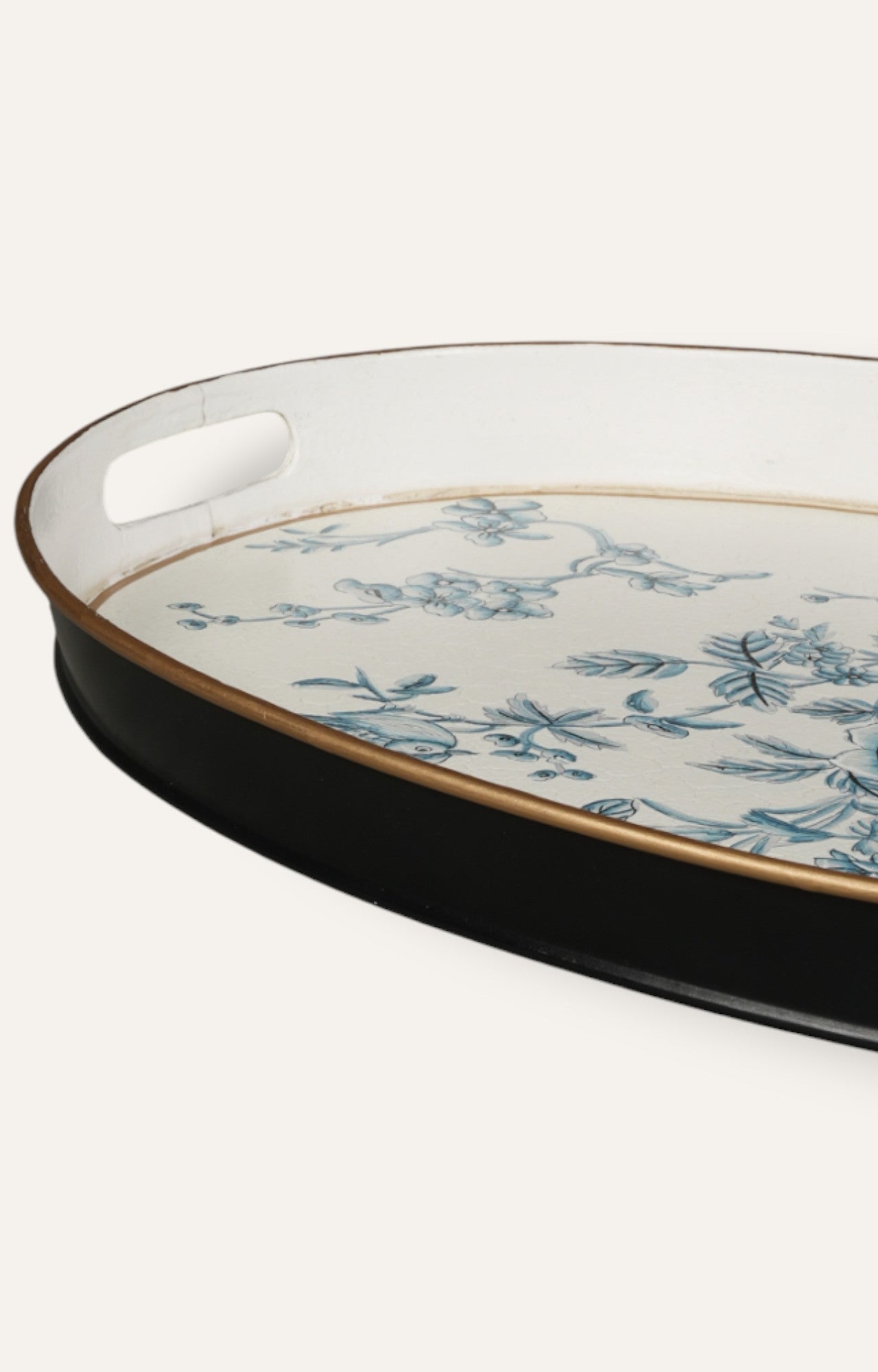 Oval Floral Accent Tray