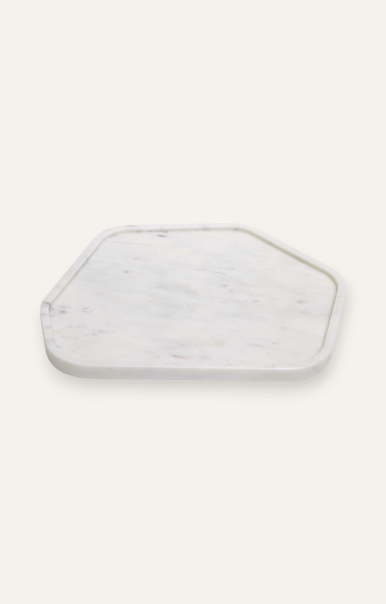 White Marble Modern Geometric Platter