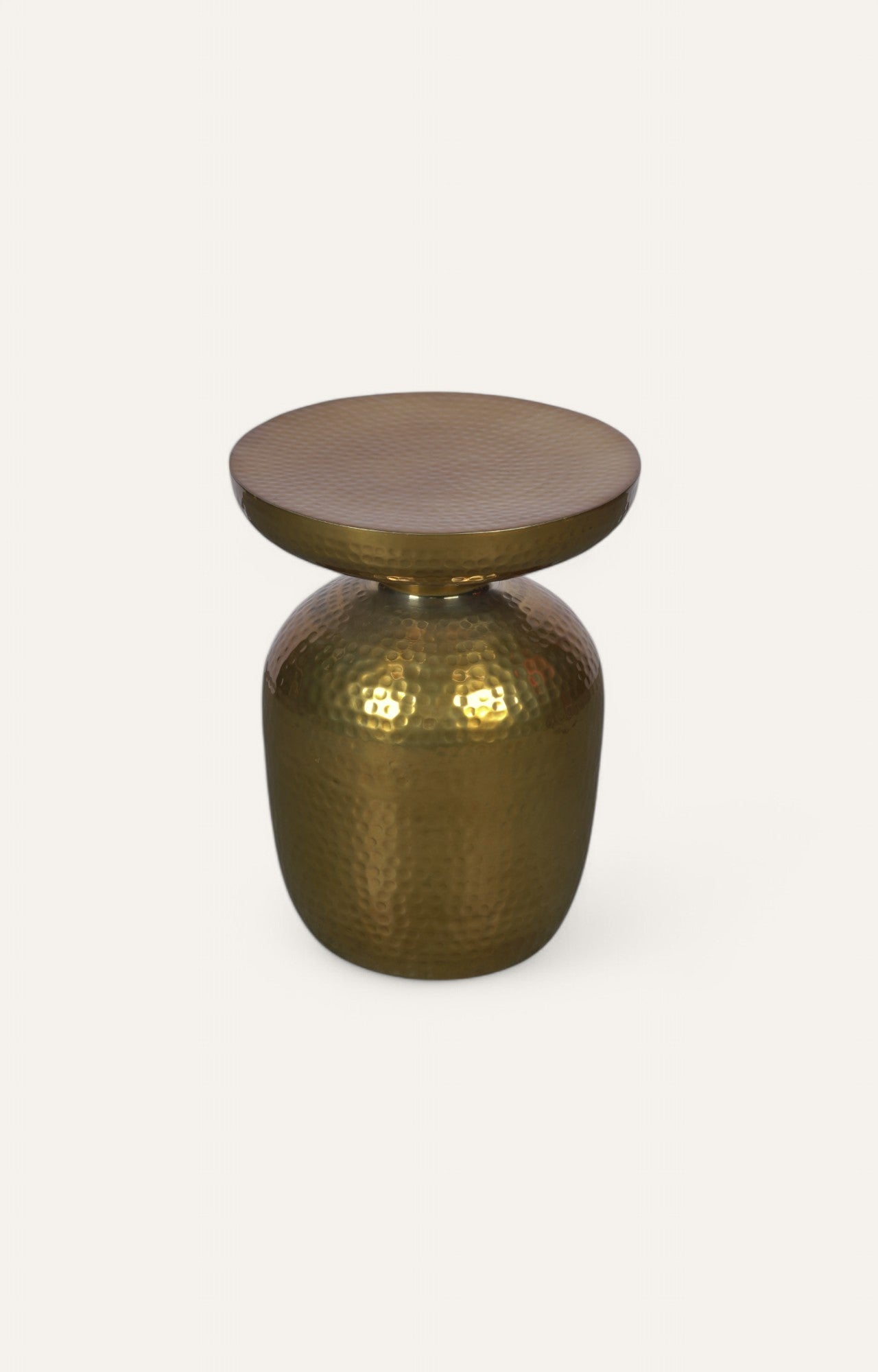 Hammered Round Metal Side Table