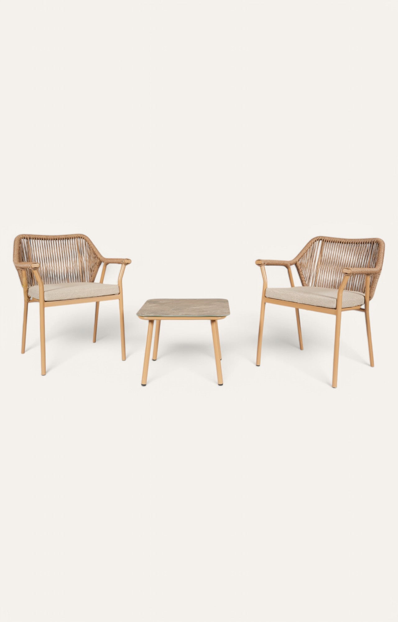 Breeze Metal with Nylon Ropes Backrest Outdoor Armchair