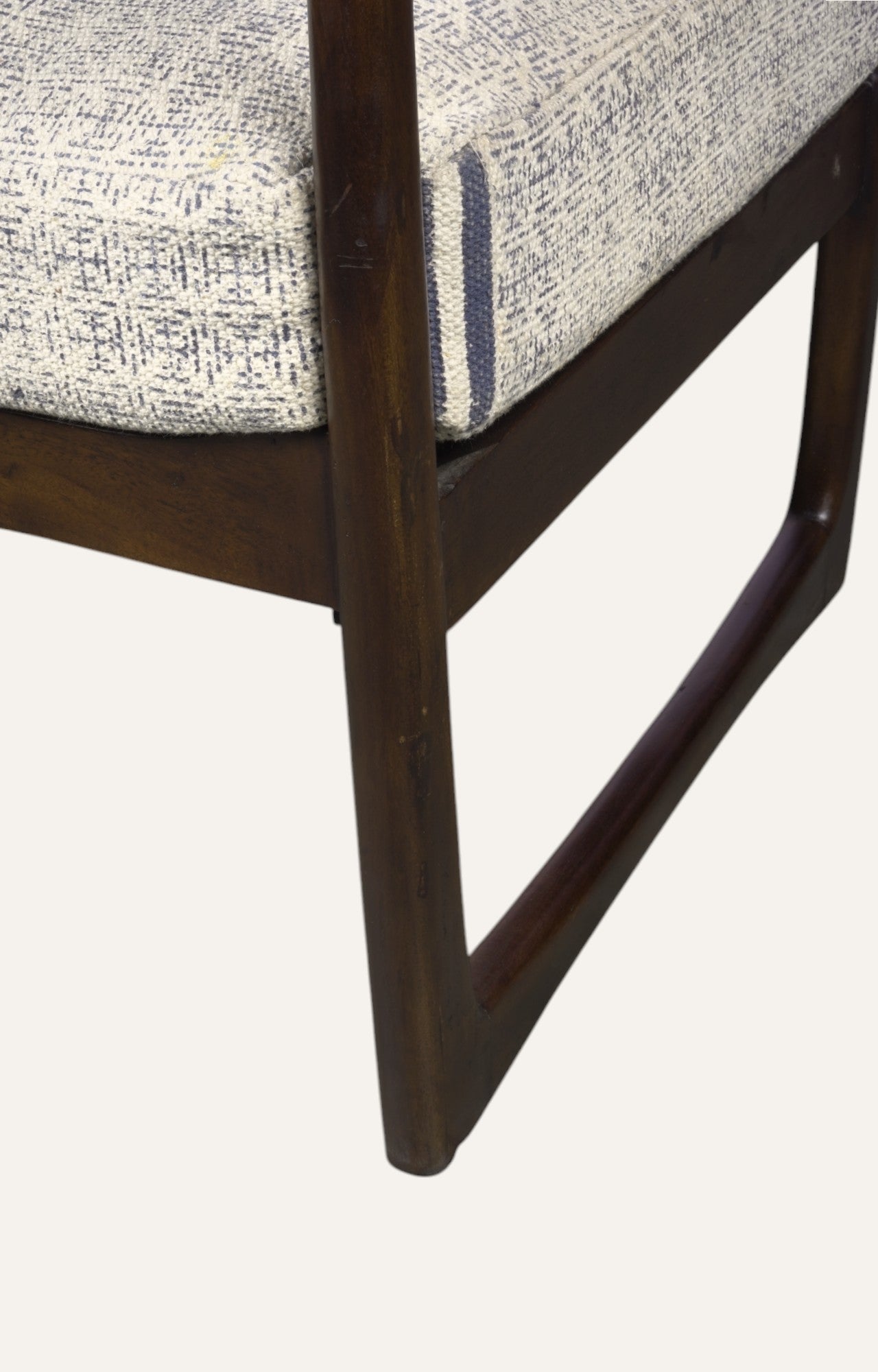 Vintage-Style Wooden Armchair with Cushion